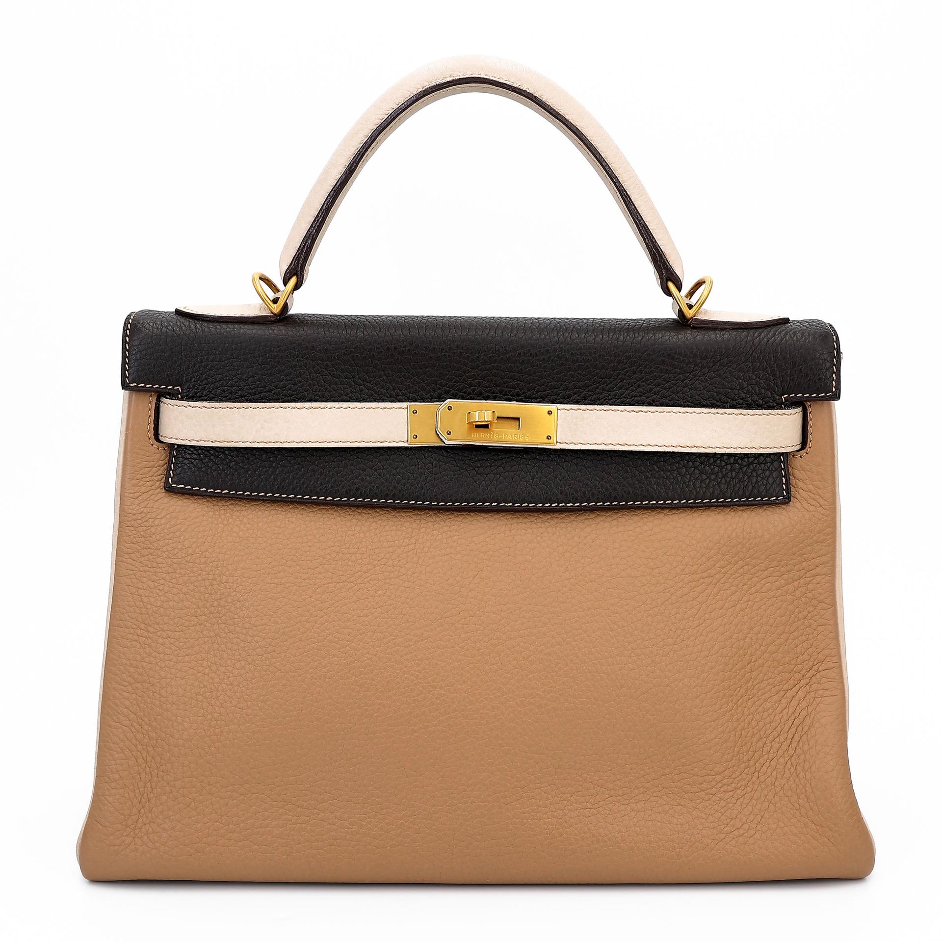 ランク A HERMÈS エルメス ケリー32 タバックキャメル (24) トリヨン マットゴールド金具 □G刻印 (2003) - 1