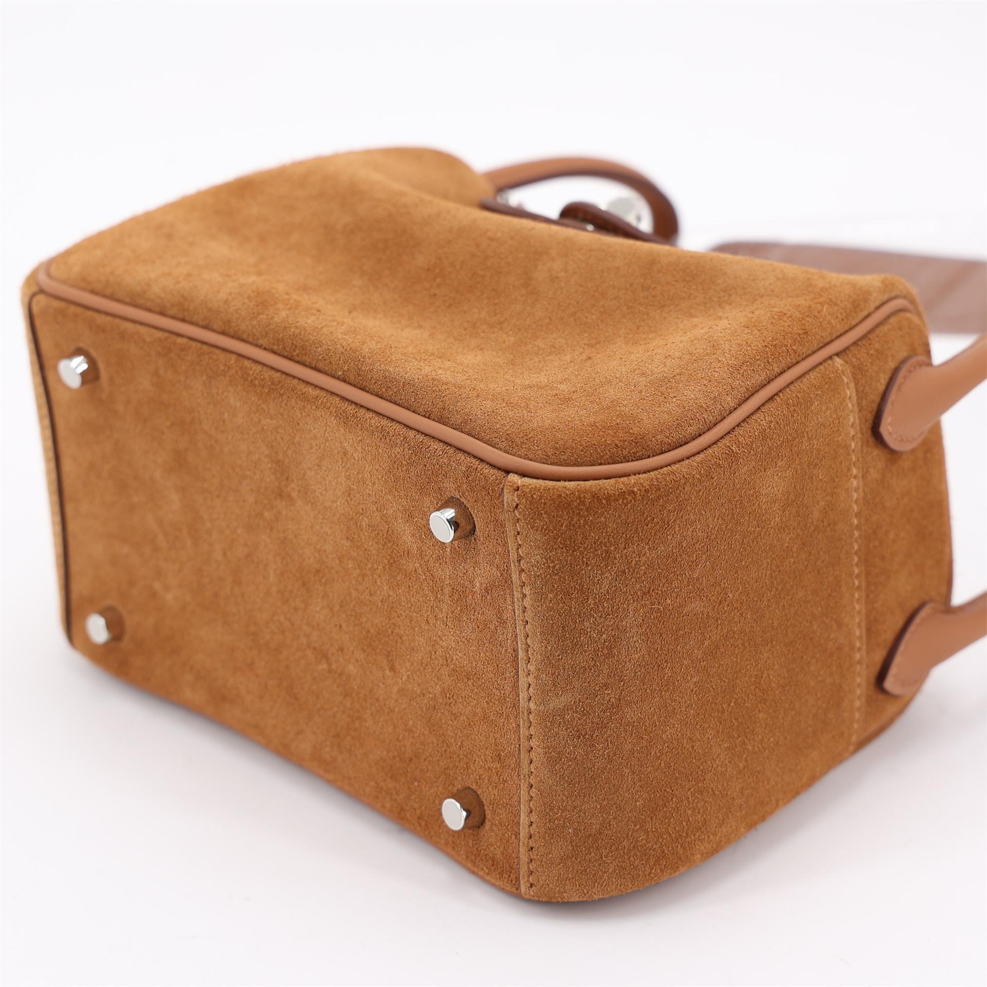 Brand New ( Rank N ) HERMÈS Mini Lindy II Chamois Gold (37) Grizzly Swift Palladium hardware K (2025) - 6