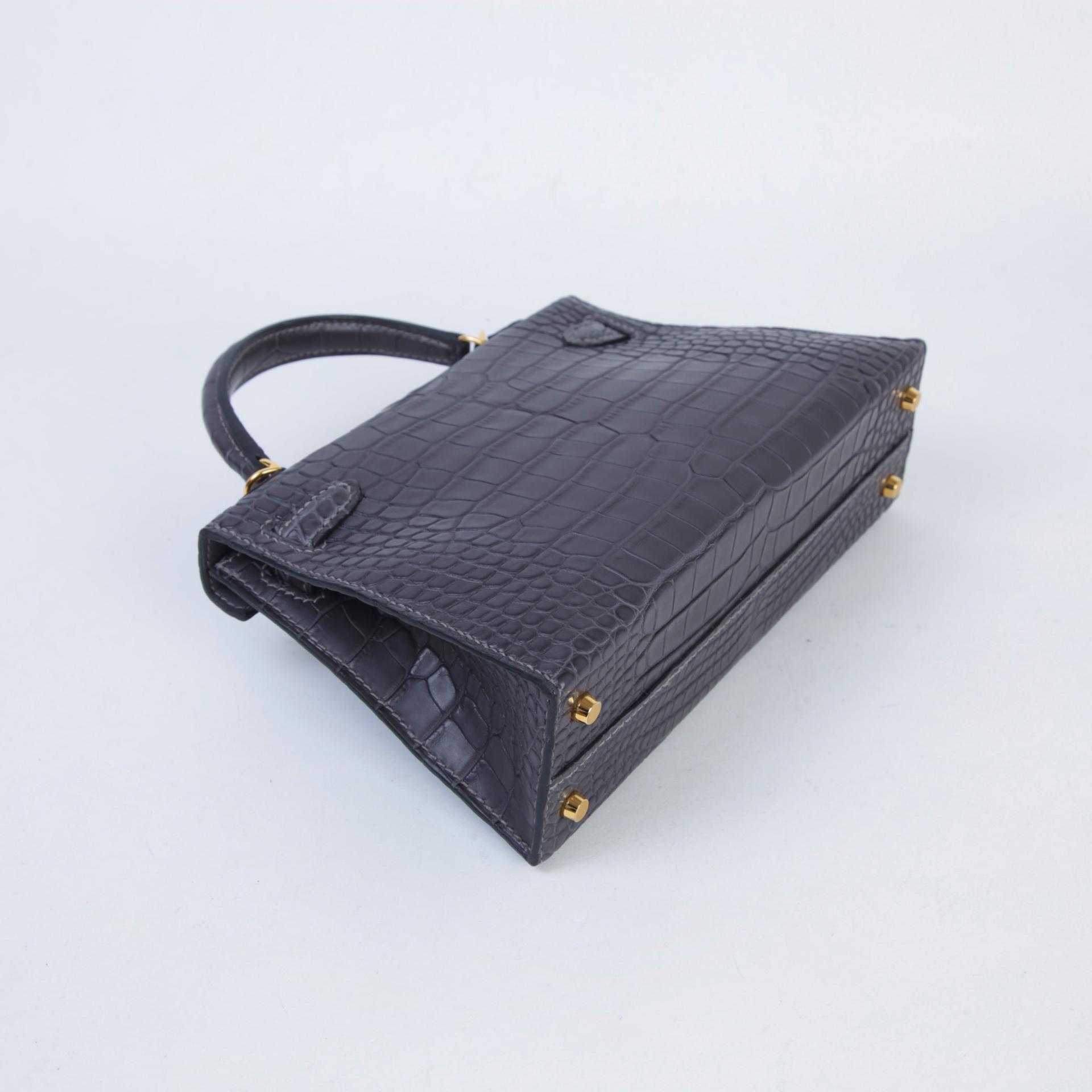 ランク N 新品 HERMÈS エルメス ミニケリー2 グラファイト (88) クロコダイル アリゲーター マット ゴールド金具 K刻印 (2025) - 6