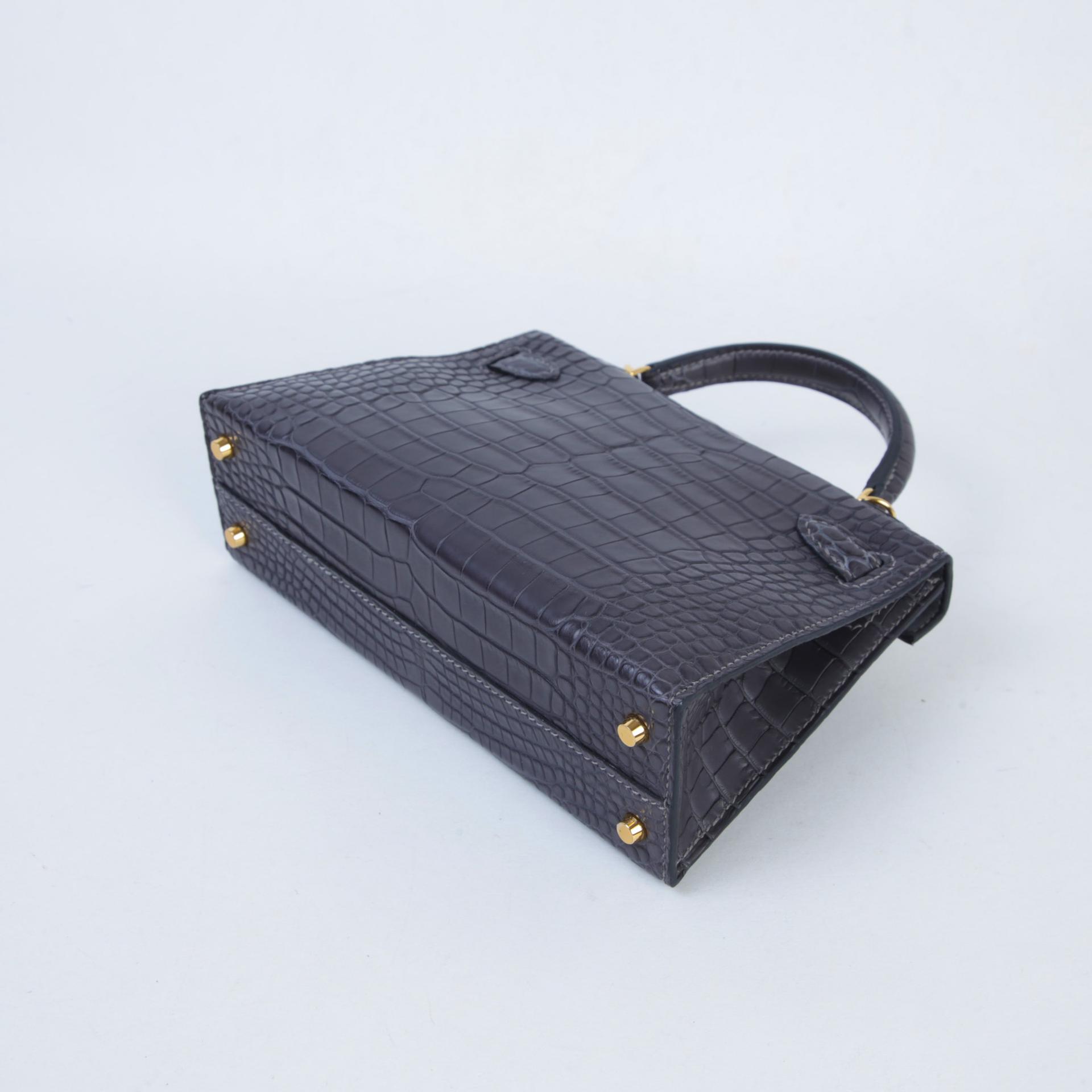 ランク N 新品 HERMÈS エルメス ミニケリー2 グラファイト (88) クロコダイル アリゲーター マット ゴールド金具 K刻印 (2025) - 7
