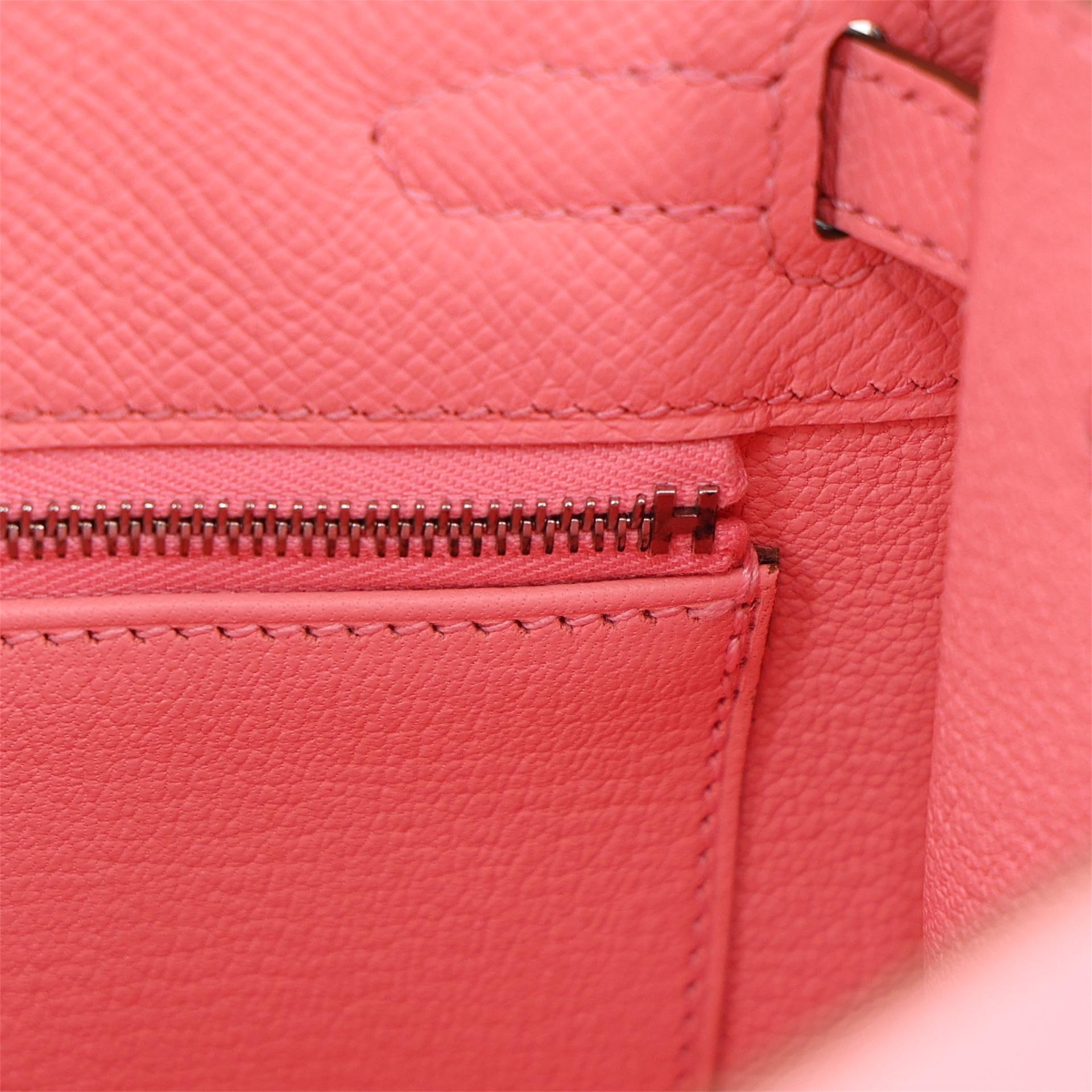 Brand New ( Rank N ) HERMÈS Kelly 25 Sellier Rose Confetti (1Q) Epsom Palladium hardware W (2024) - 17