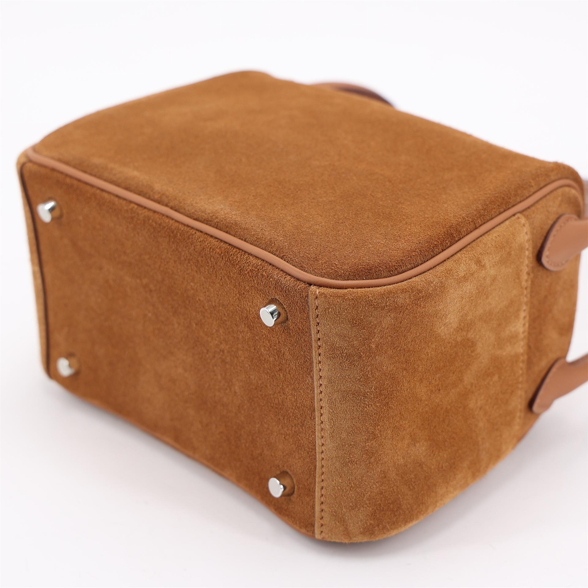 Brand New ( Rank N ) HERMÈS Mini Lindy II Chamois Gold (37) Grizzly Swift Palladium hardware K (2025) - 8