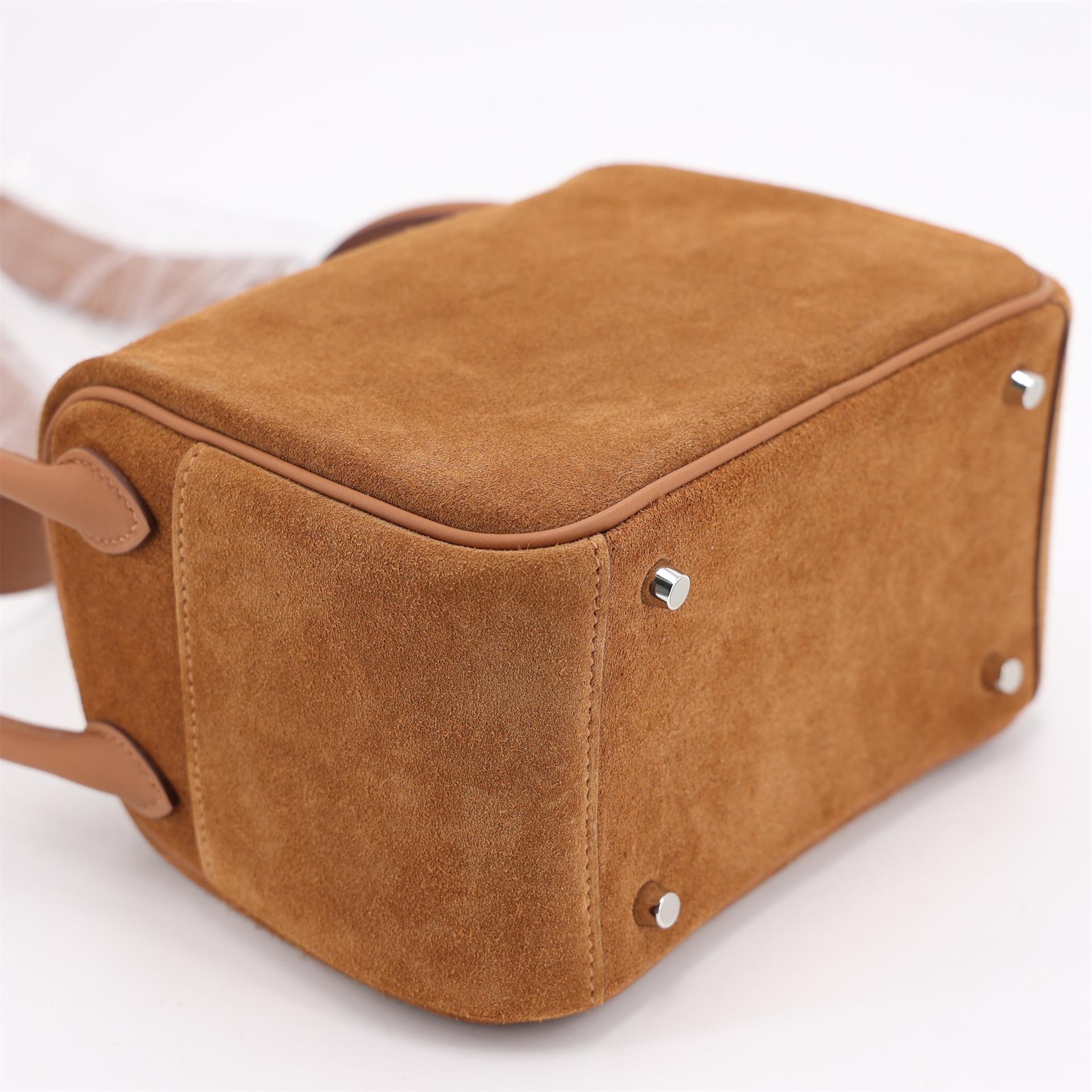 Brand New ( Rank N ) HERMÈS Mini Lindy II Chamois Gold (37) Grizzly Swift Palladium hardware K (2025) - 7