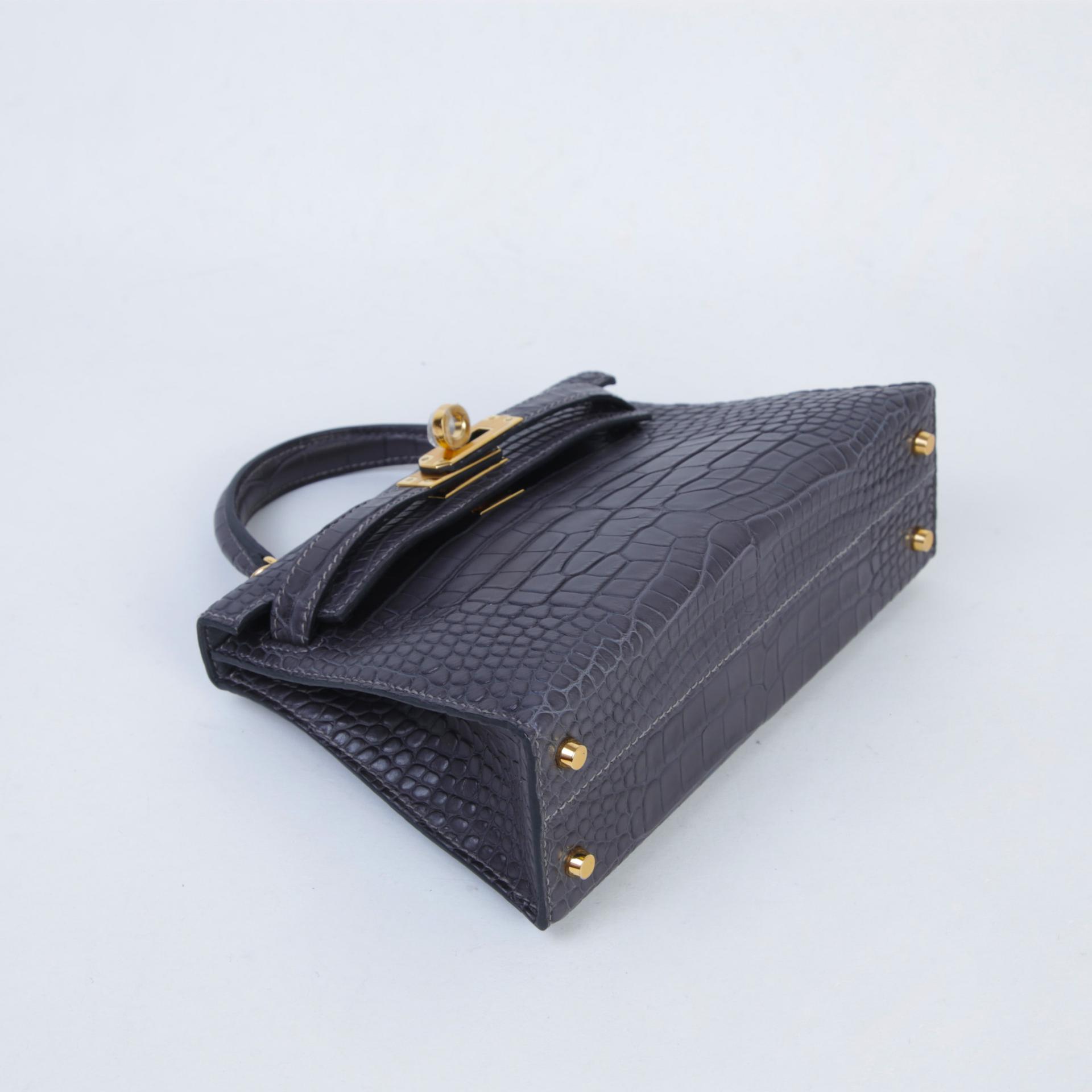 ランク N 新品 HERMÈS エルメス ミニケリー2 グラファイト (88) クロコダイル アリゲーター マット ゴールド金具 K刻印 (2025) - 4