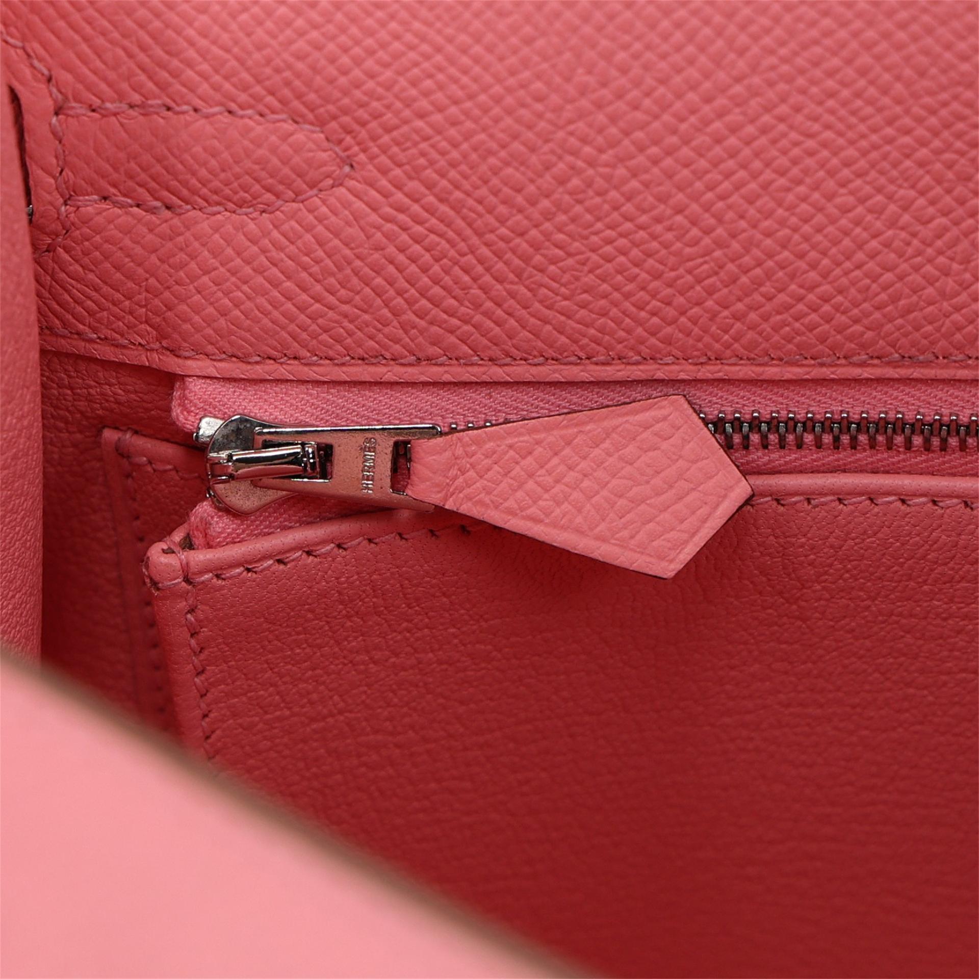 Brand New ( Rank N ) HERMÈS Kelly 25 Sellier Rose Confetti (1Q) Epsom Palladium hardware W (2024) - 16