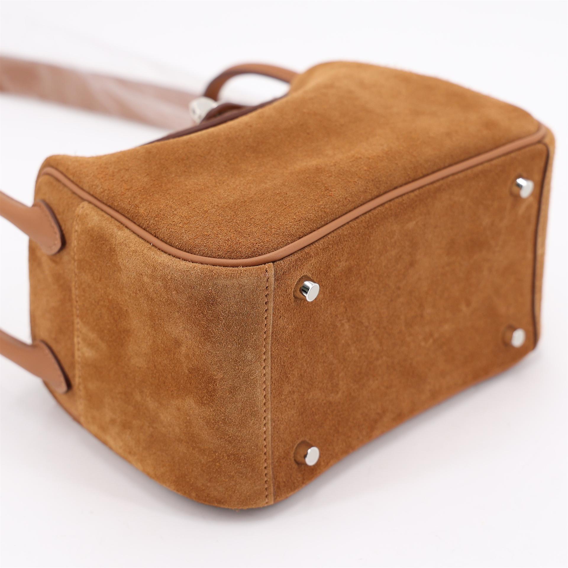 Brand New ( Rank N ) HERMÈS Mini Lindy II Chamois Gold (37) Grizzly Swift Palladium hardware K (2025) - 5