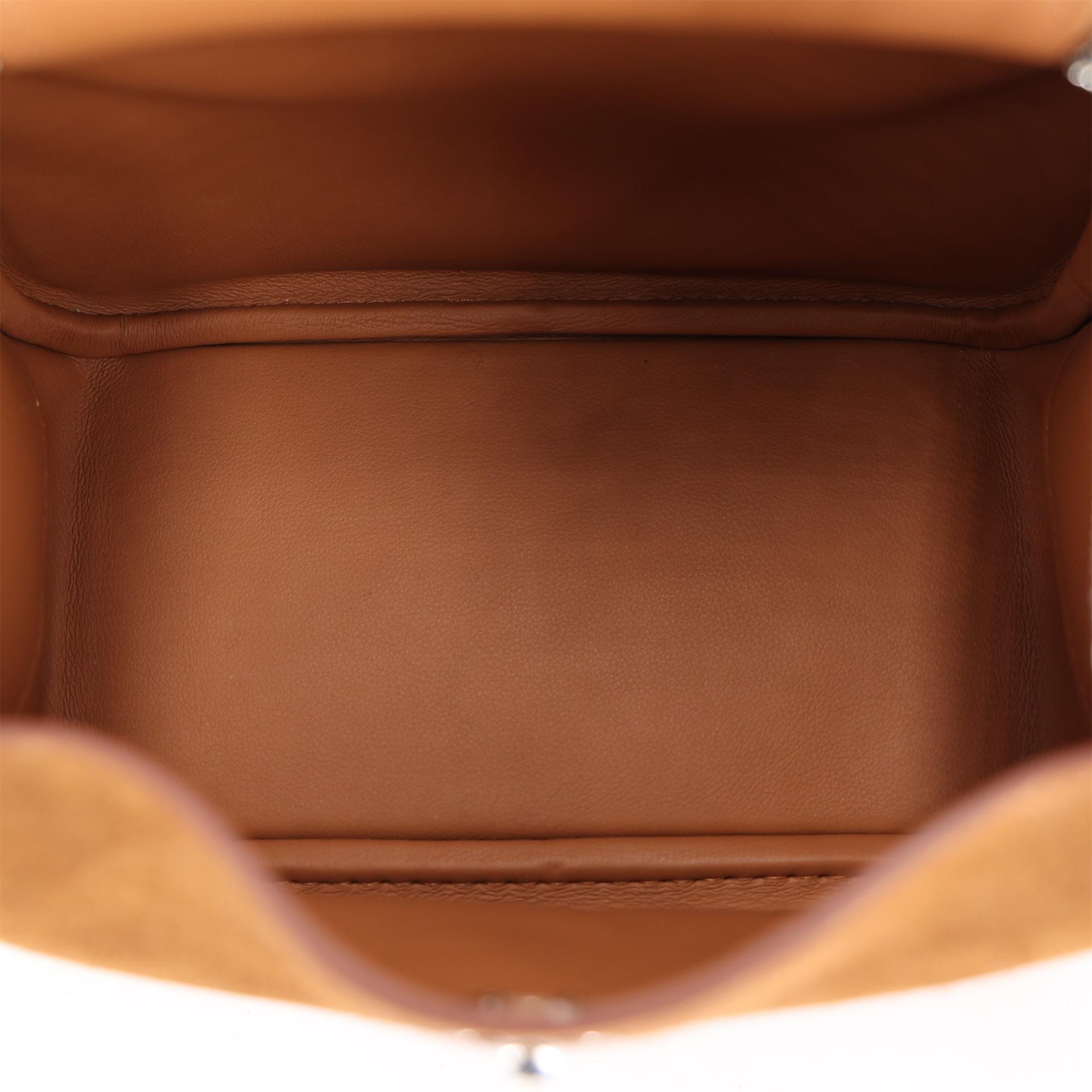 Brand New ( Rank N ) HERMÈS Mini Lindy II Chamois Gold (37) Grizzly Swift Palladium hardware K (2025) - 12