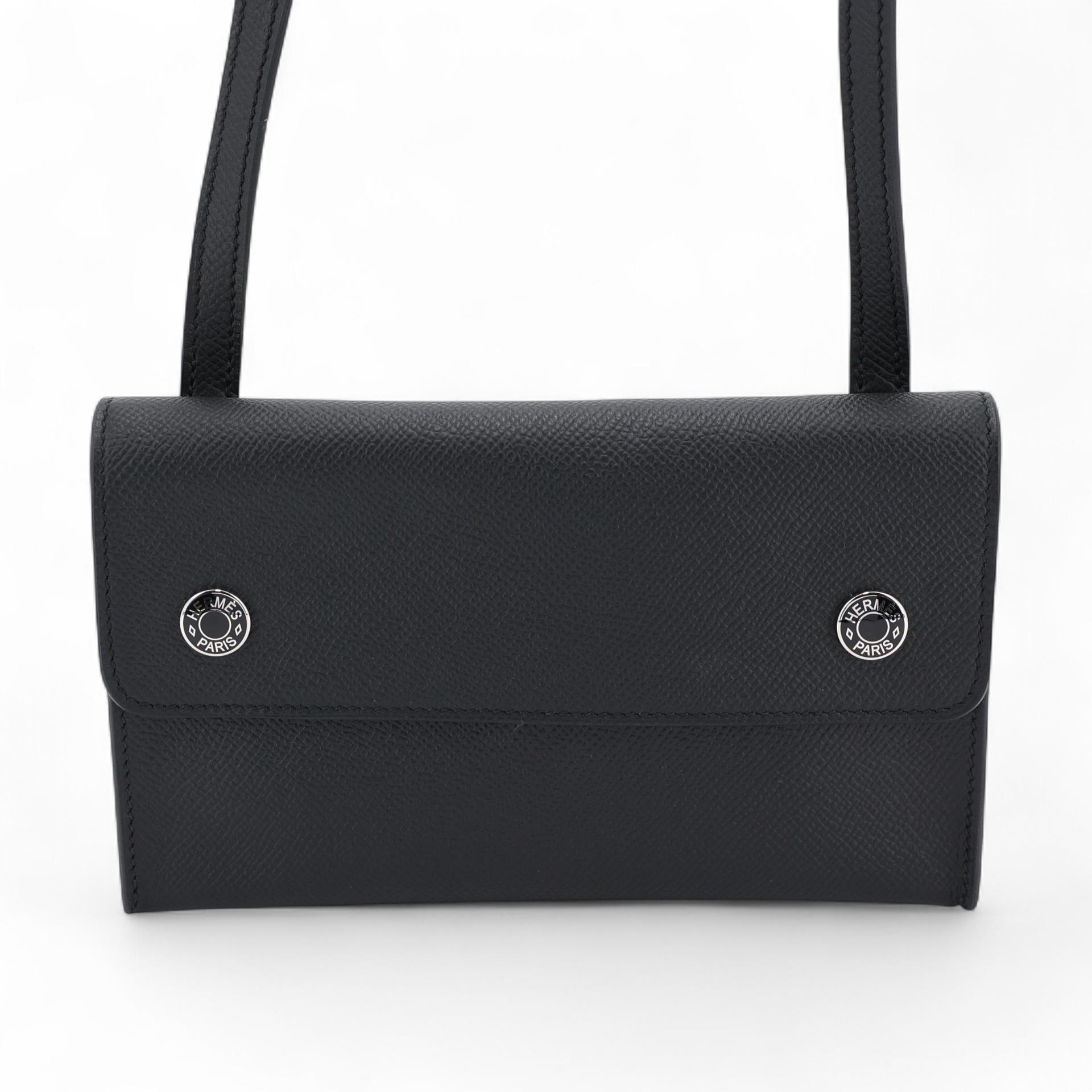ランク N 新品 HERMÈS エルメス エルメスナップ ウォレット ブラック (89) エプソン シルバー金具 K刻印 (2025) - 1