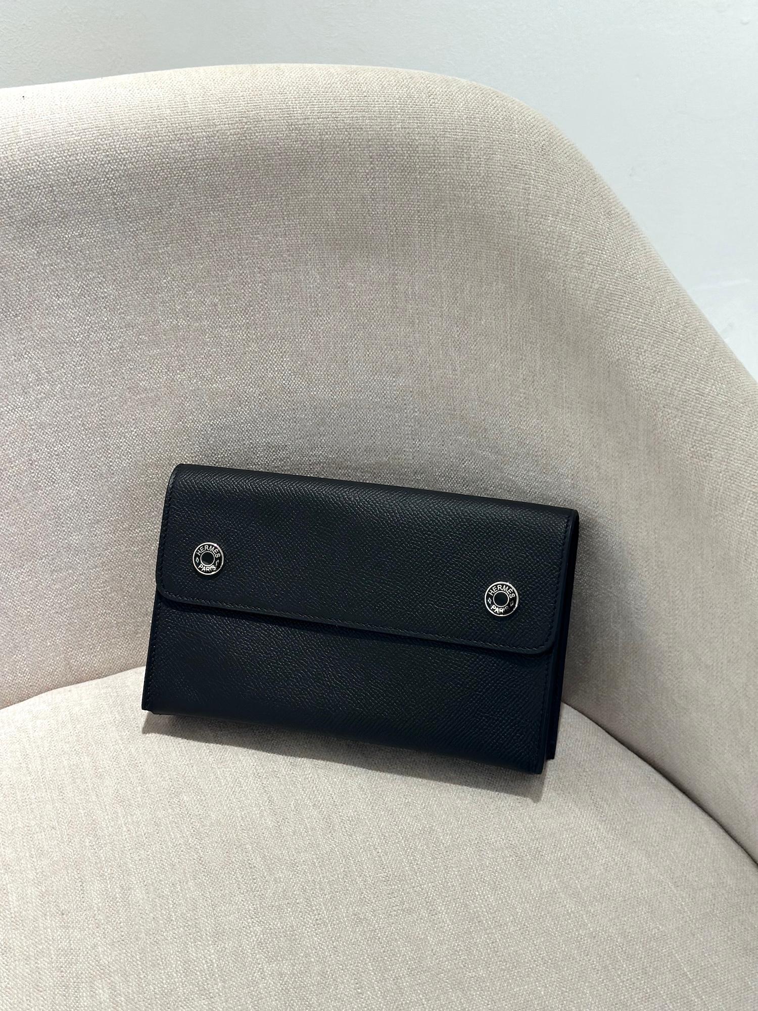 ランク N 新品 HERMÈS エルメス エルメスナップ ウォレット ブラック (89) エプソン シルバー金具 K刻印 (2025) - 5