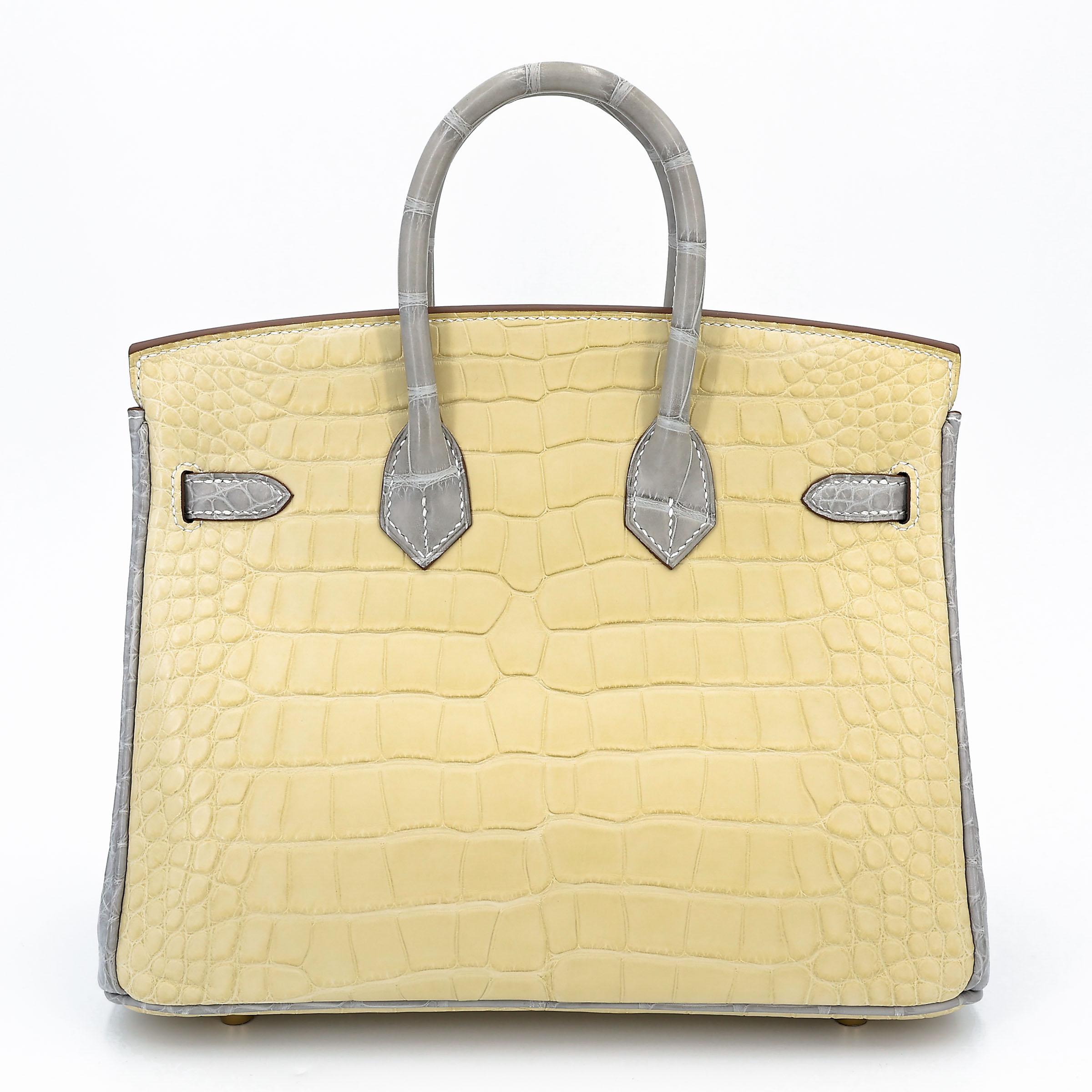 Birkin 25 Y1 香草色 Vanille 80 珍珠灰 Gris Perle