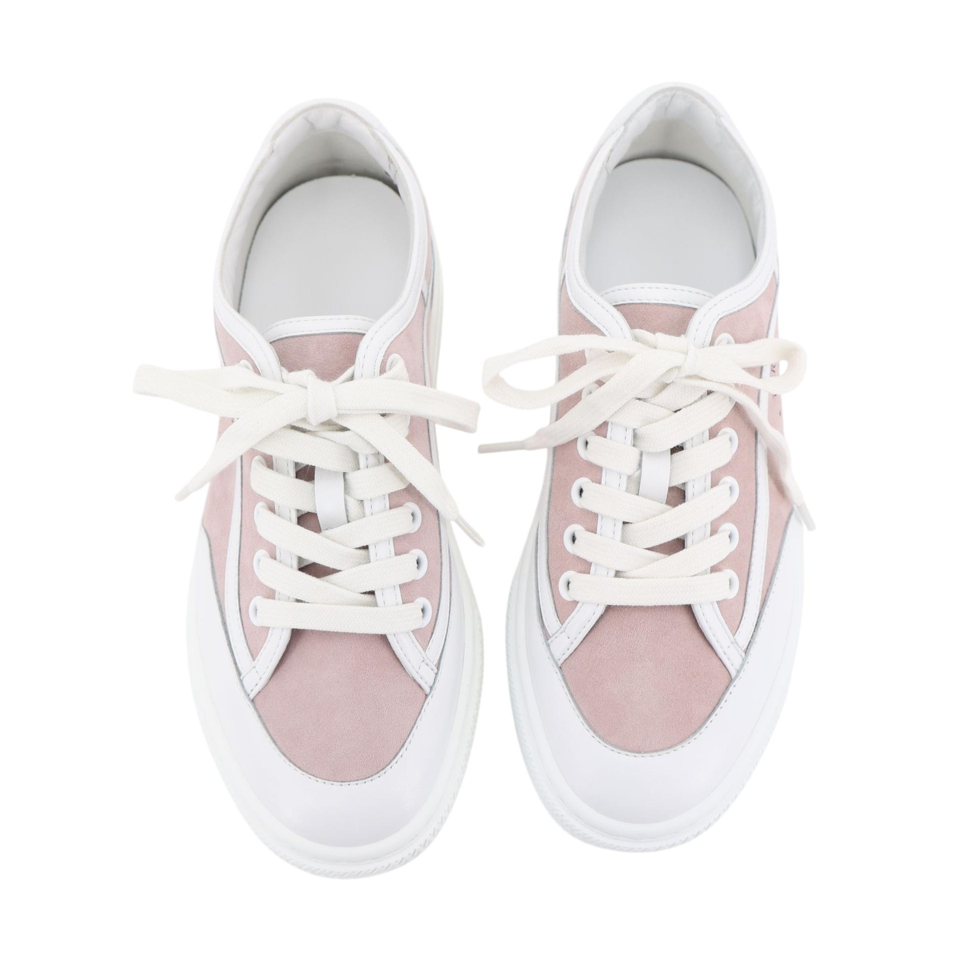 Brand New ( Rank N ) HERMÈS Get sneaker Pink White Chevre - 1