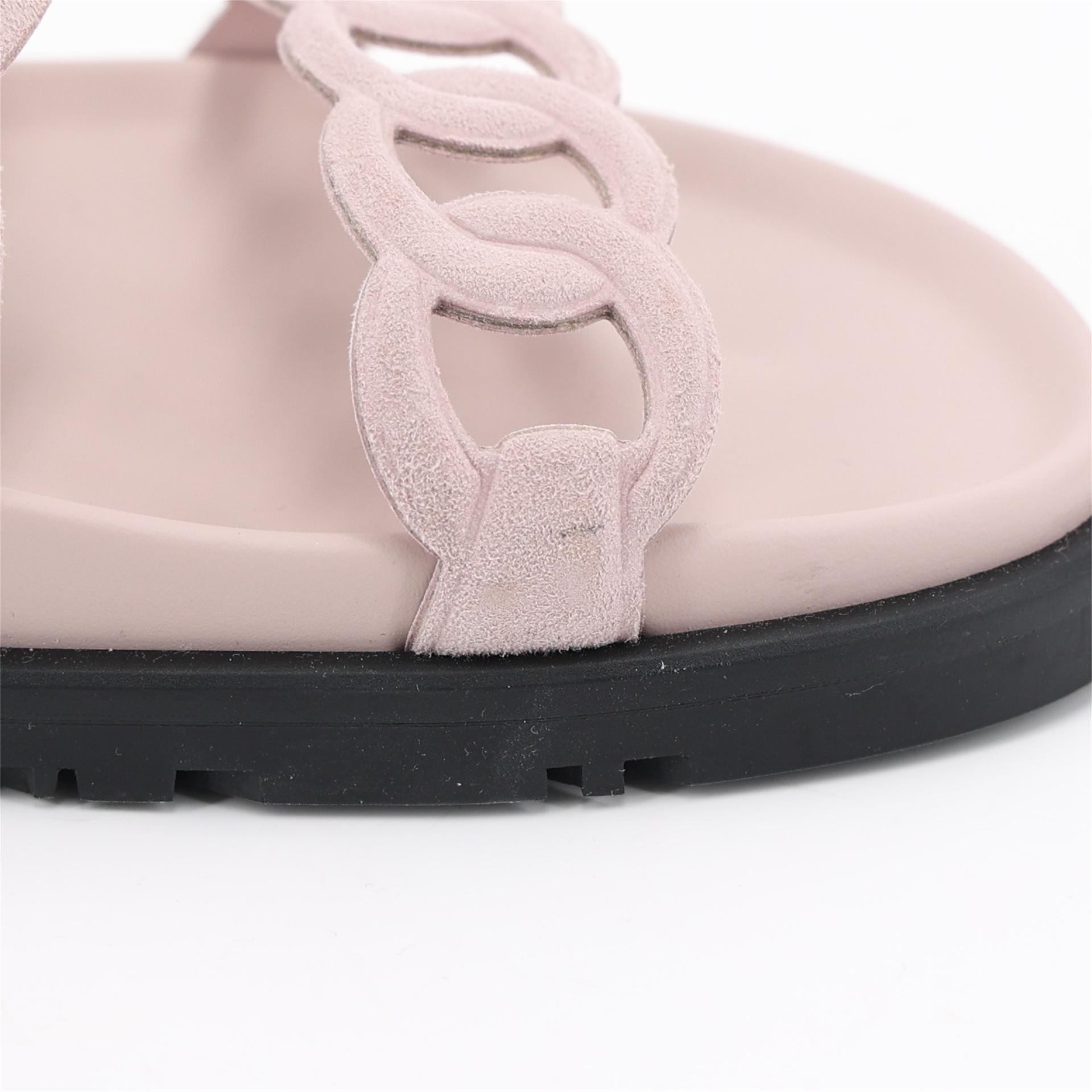 Brand New ( Rank N ) HERMÈS Extra Sandals Pink Chevre - 6