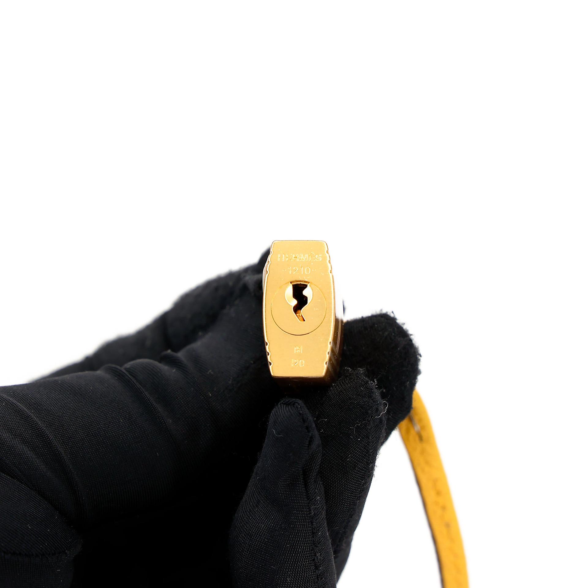 Excellent ( Rank SA ) HERMÈS Special Order Kelly 25 HSS Craie (10) Jaune Ambre (9D) Togo Brushed Gold hardware Z (2021) - 34