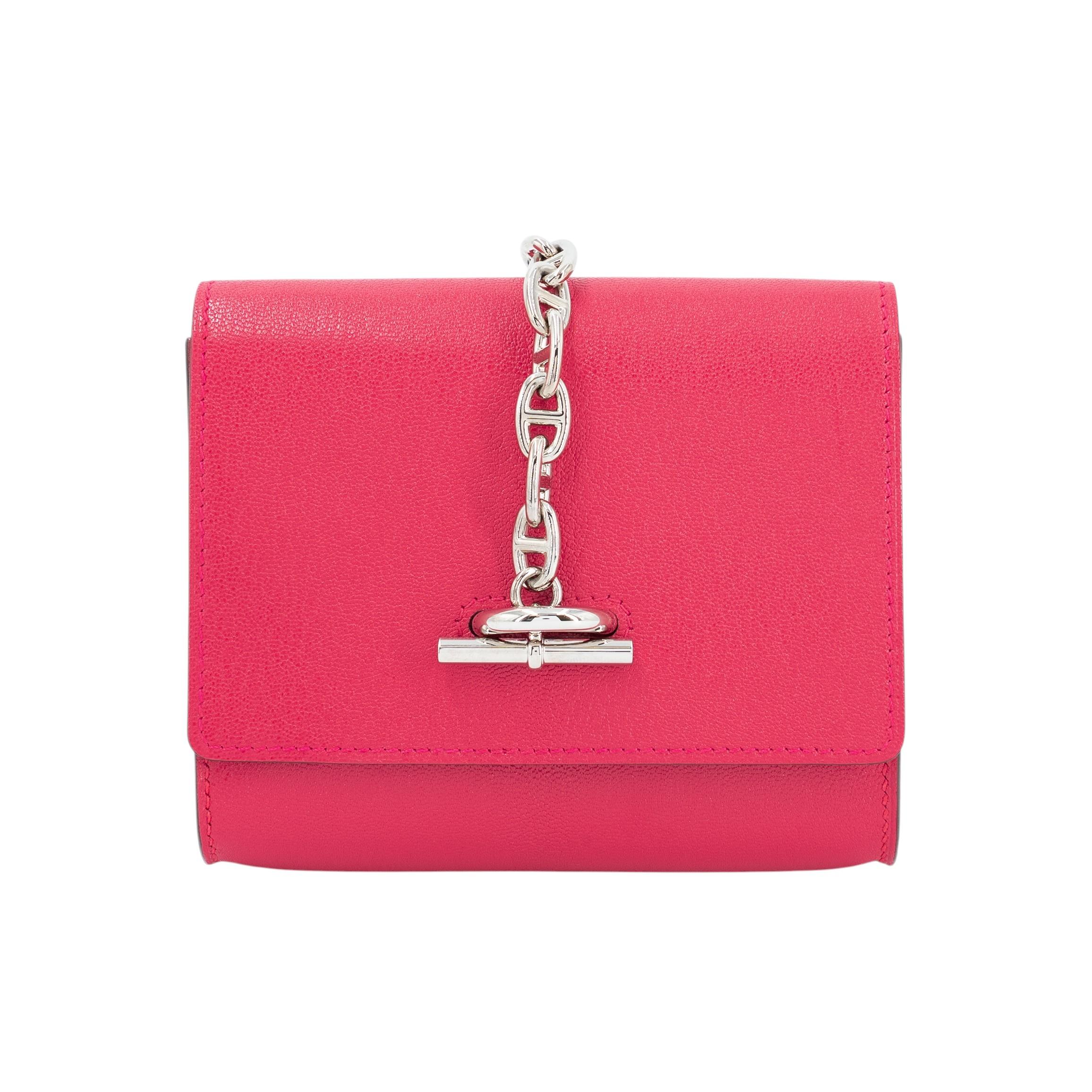 Unused ( Rank NS ) HERMÈS Chaine d'Ancre To Go wallet Rose Extreme (I6) Chamkila Palladium hardware B (2023) - 1