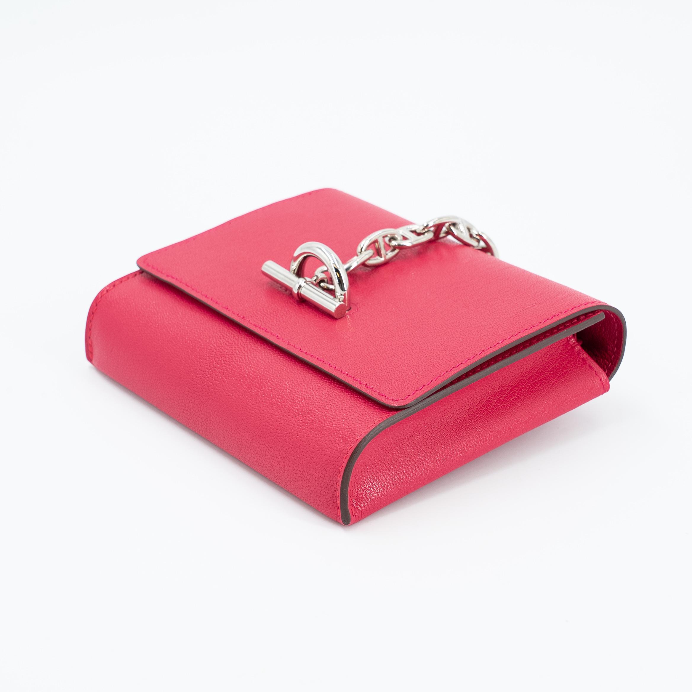 Unused ( Rank NS ) HERMÈS Chaine d'Ancre To Go wallet Rose Extreme (I6) Chamkila Palladium hardware B (2023) - 10