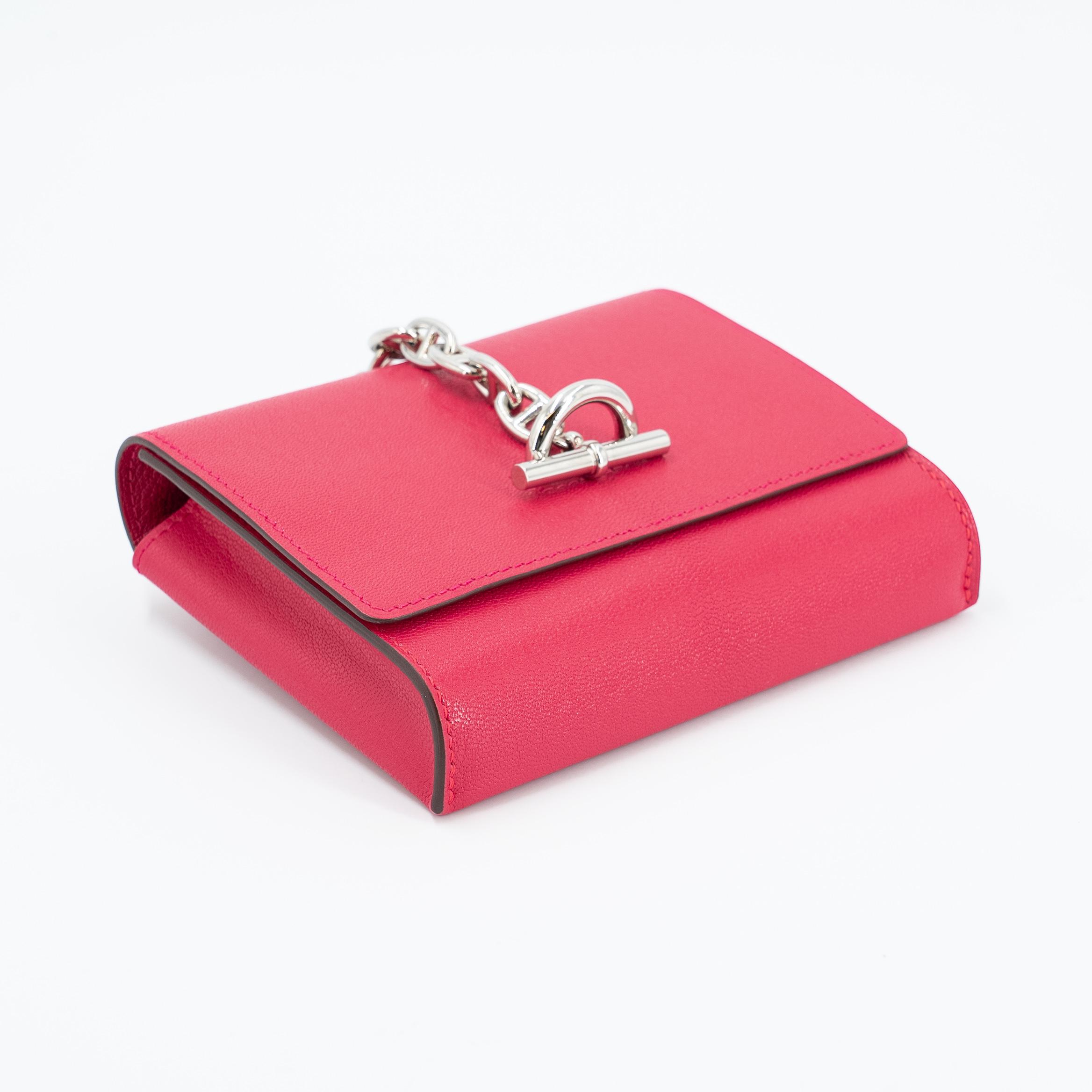 Unused ( Rank NS ) HERMÈS Chaine d'Ancre To Go wallet Rose Extreme (I6) Chamkila Palladium hardware B (2023) - 9