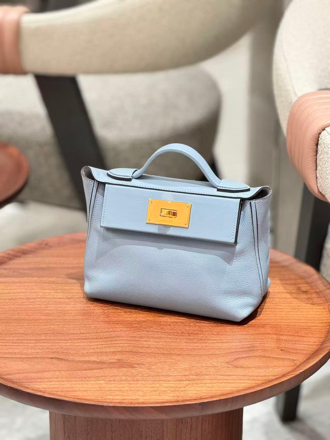ランク A HERMÈS エルメス ヴァンキャトルミニ ブルーグラシエ (8U) エバーカラー ゴールド金具 Z刻印 (2021) - 3