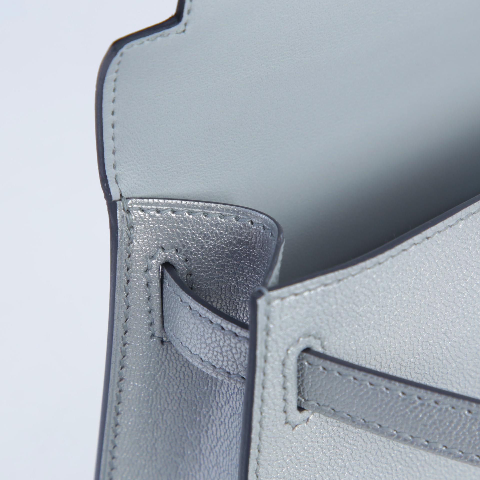 ランク N 新品 HERMÈS エルメス ミニケリー2 アルジャン (05) シェーブルシャムキラ シルバー金具 K刻印 (2025) - 12