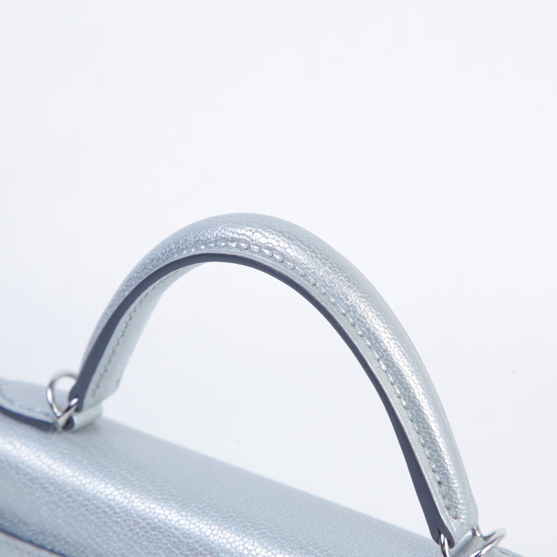 ランク N 新品 HERMÈS エルメス ミニケリー2 アルジャン (05) シェーブルシャムキラ シルバー金具 K刻印 (2025) - 3