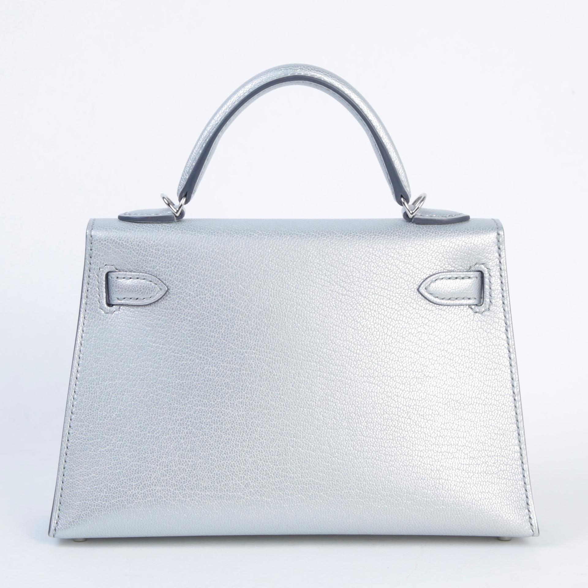 ランク N 新品 HERMÈS エルメス ミニケリー2 アルジャン (05) シェーブルシャムキラ シルバー金具 K刻印 (2025) - 2