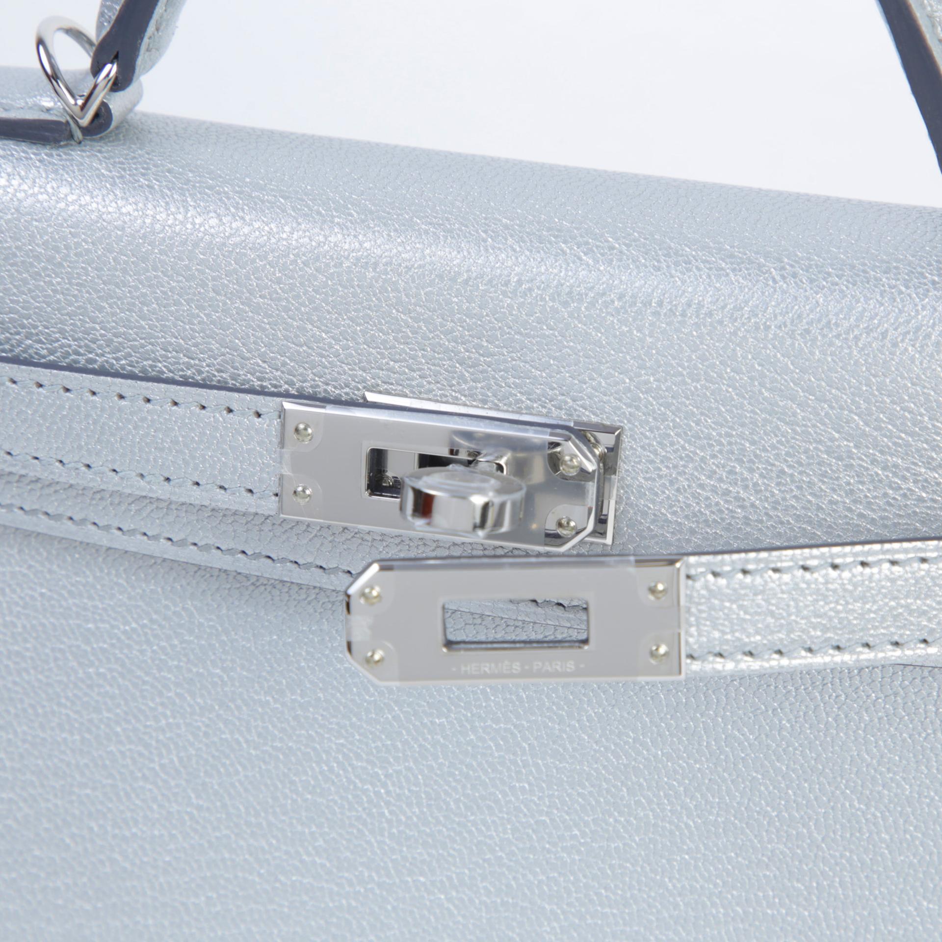 ランク N 新品 HERMÈS エルメス ミニケリー2 アルジャン (05) シェーブルシャムキラ シルバー金具 K刻印 (2025) - 8