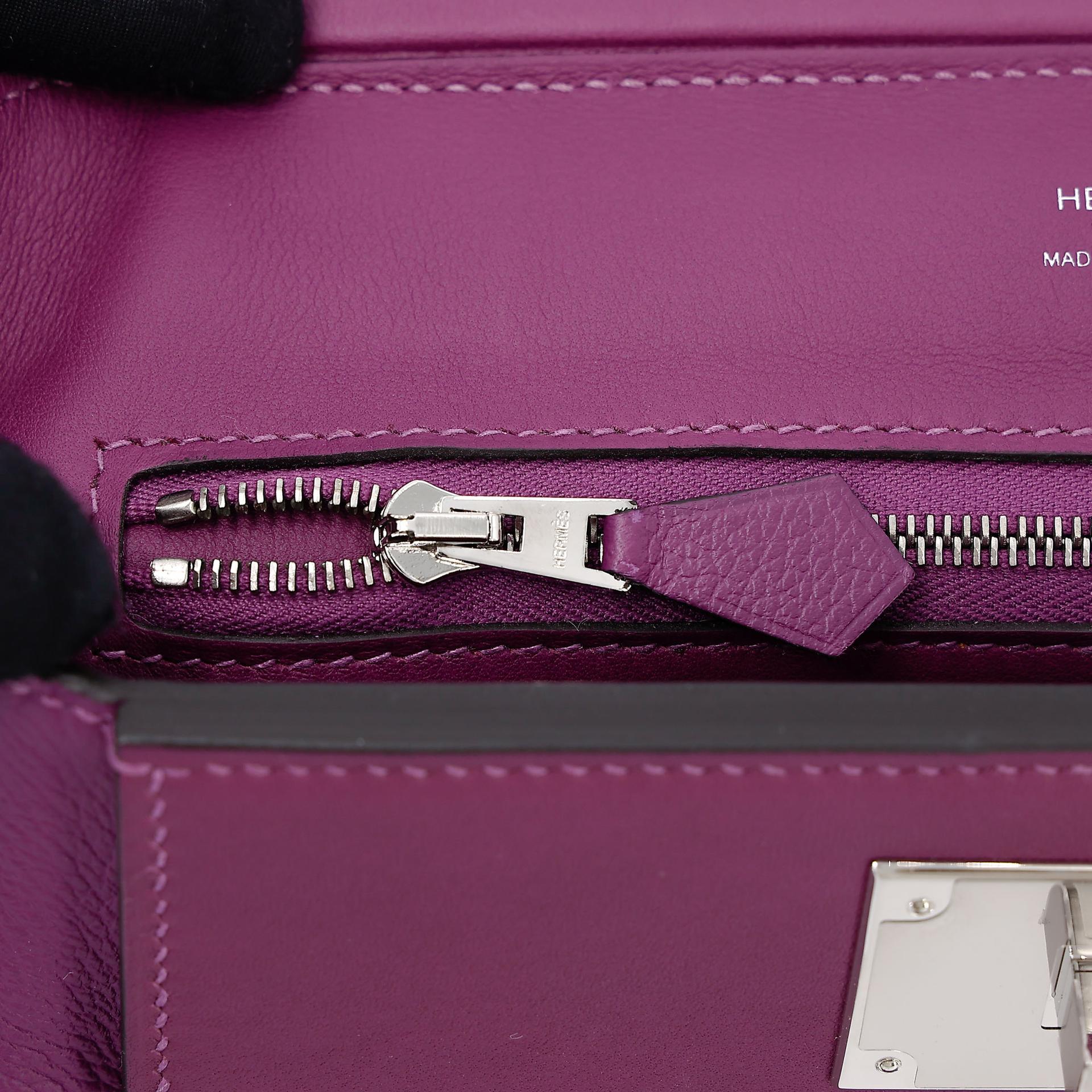 Unused ( Rank NS ) HERMÈS 24/24 - 21 mini Anemone (P9) Evercolor Swift Palladium hardware Y (2020) - 17