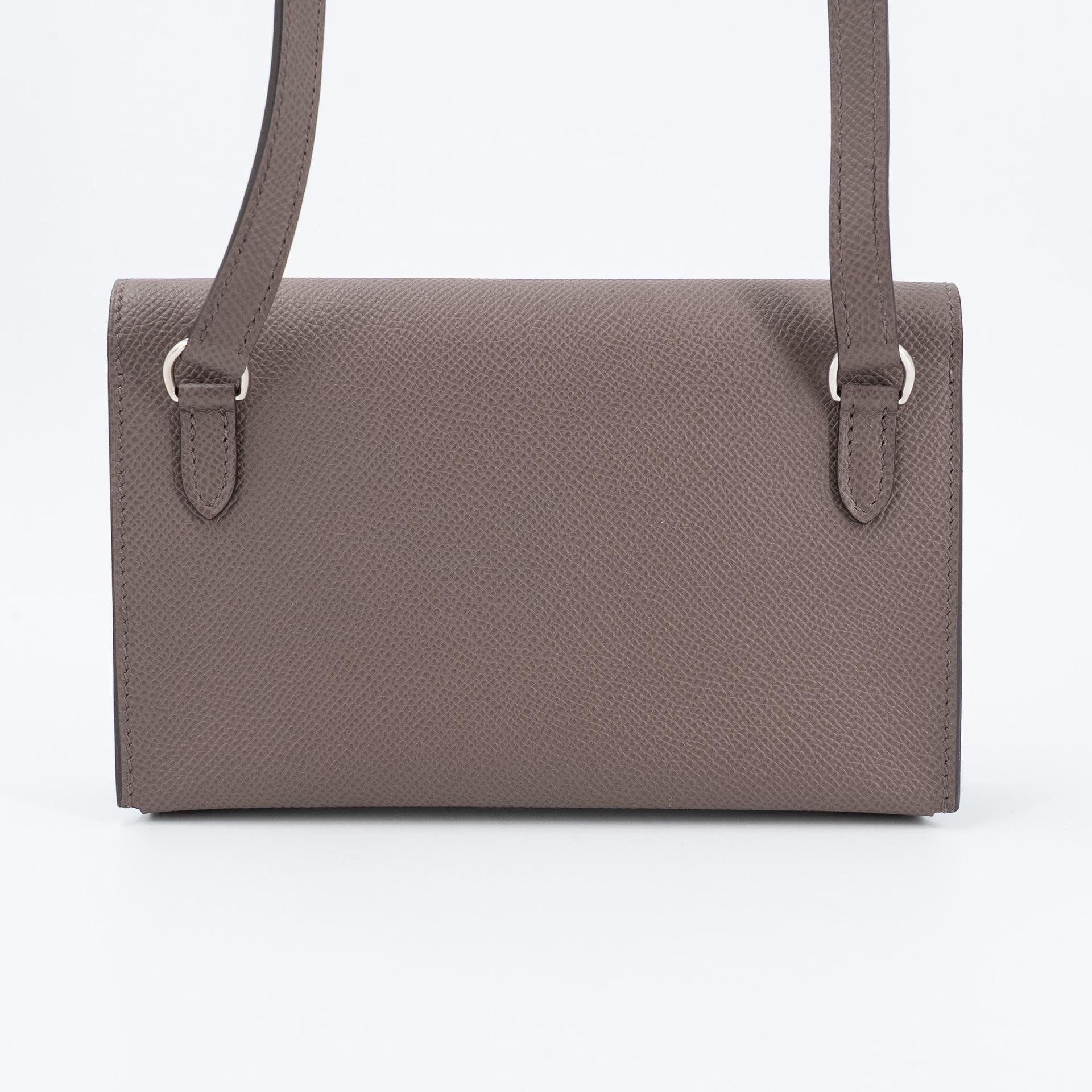 Brand New ( Rank N ) HERMÈS Hermesnap Wallet Etain (8F) Epsom Palladium hardware K (2025) - 2
