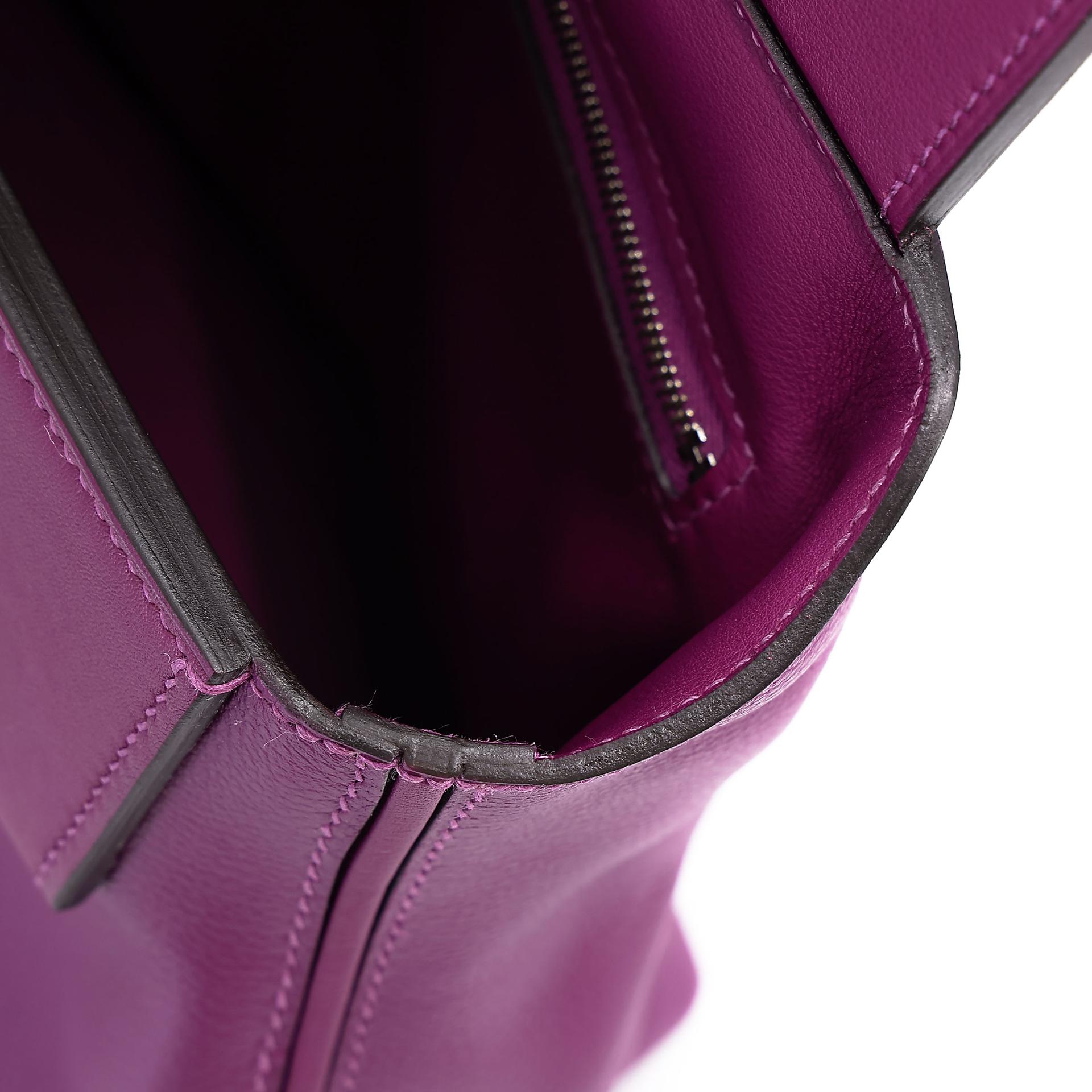 Unused ( Rank NS ) HERMÈS 24/24 - 21 mini Anemone (P9) Evercolor Swift Palladium hardware Y (2020) - 20