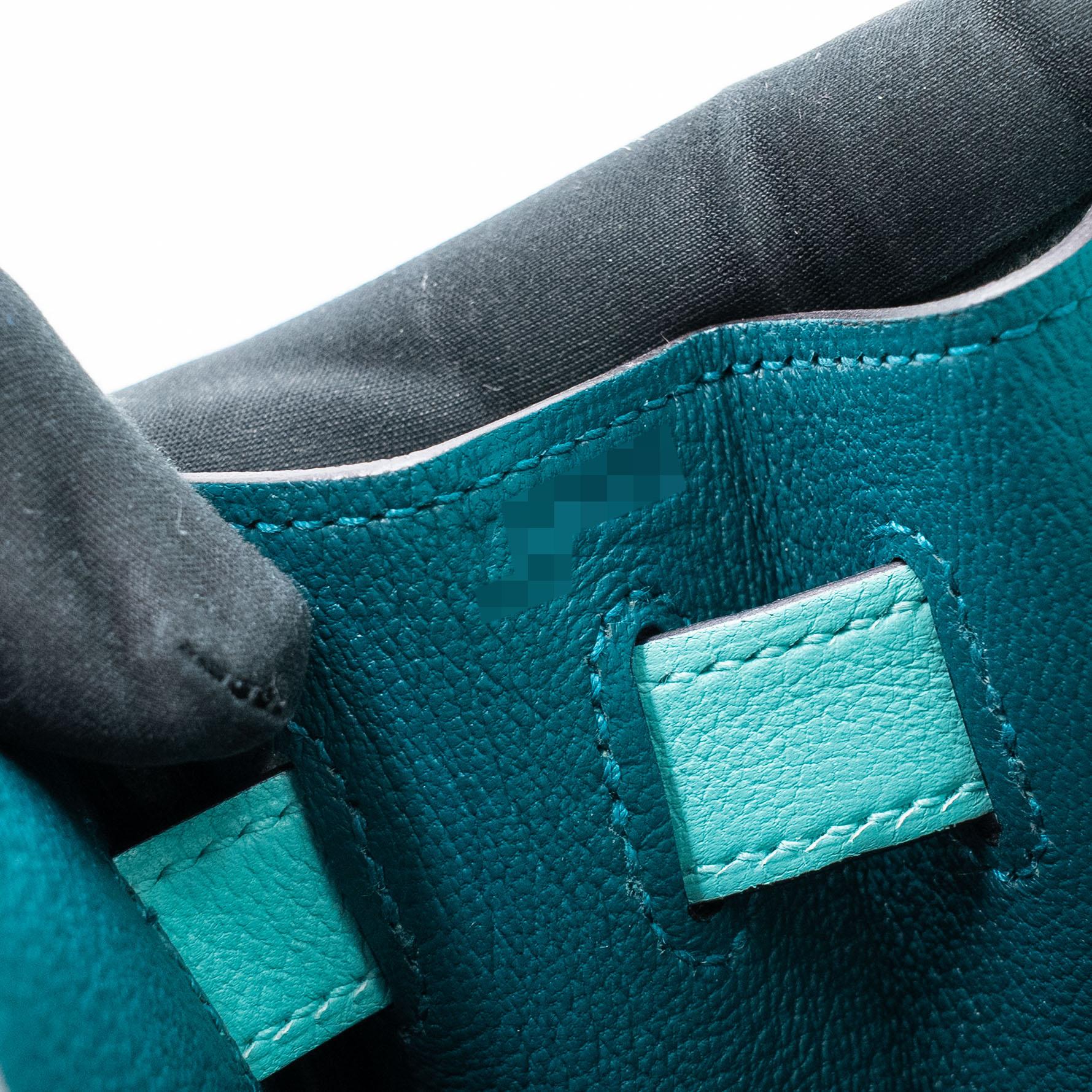 ランク SA HERMÈS エルメス ケリー28 ブルーアトール (3P) コルヴェール (1P) エバーカラー シルバー金具 Y刻印 (2020) - 17