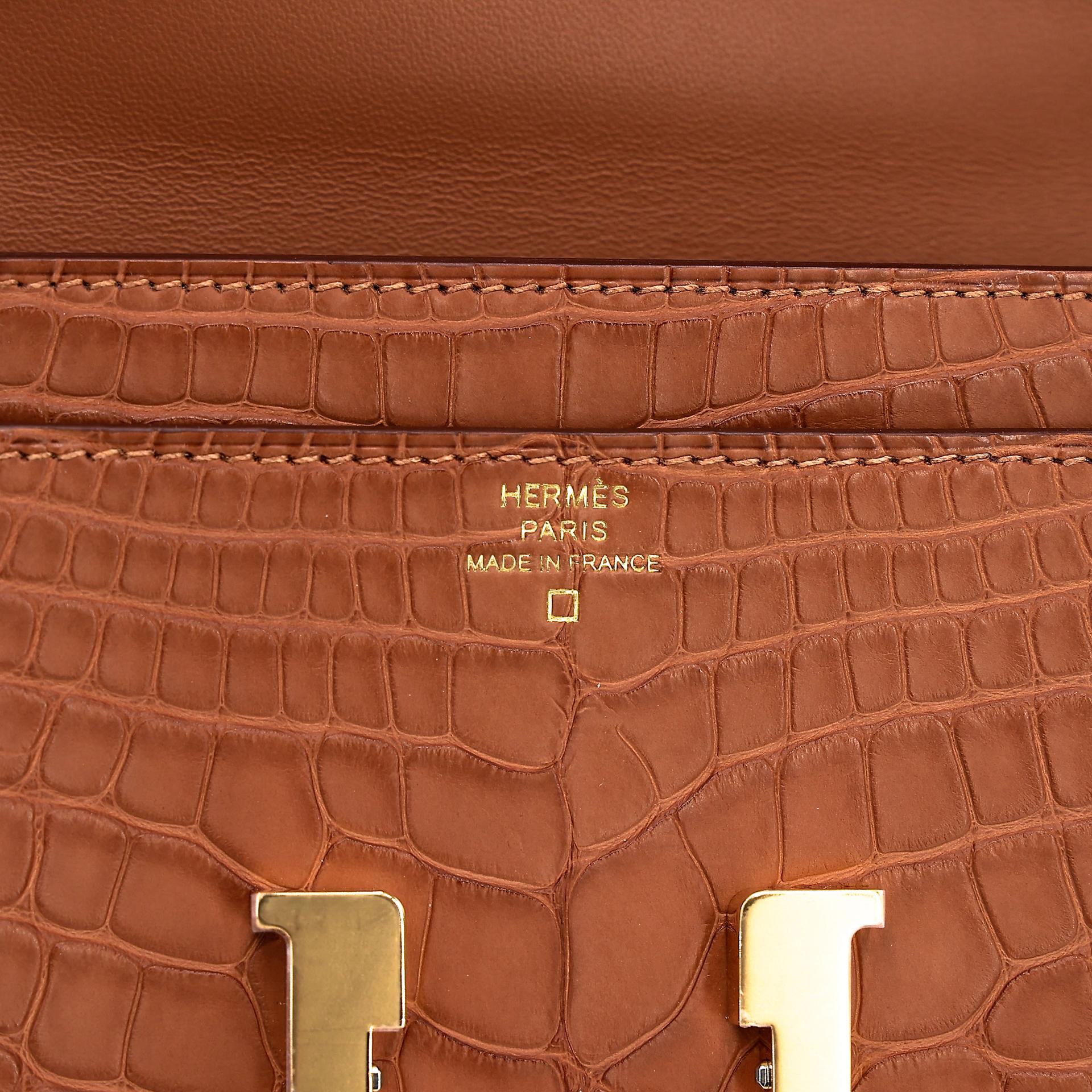 ランク N 新品 HERMÈS エルメス コンスタンストゥーゴー ゴールド (37) クロコダイル アリゲーター マット ゴールド金具 W刻印 (2024) - 11