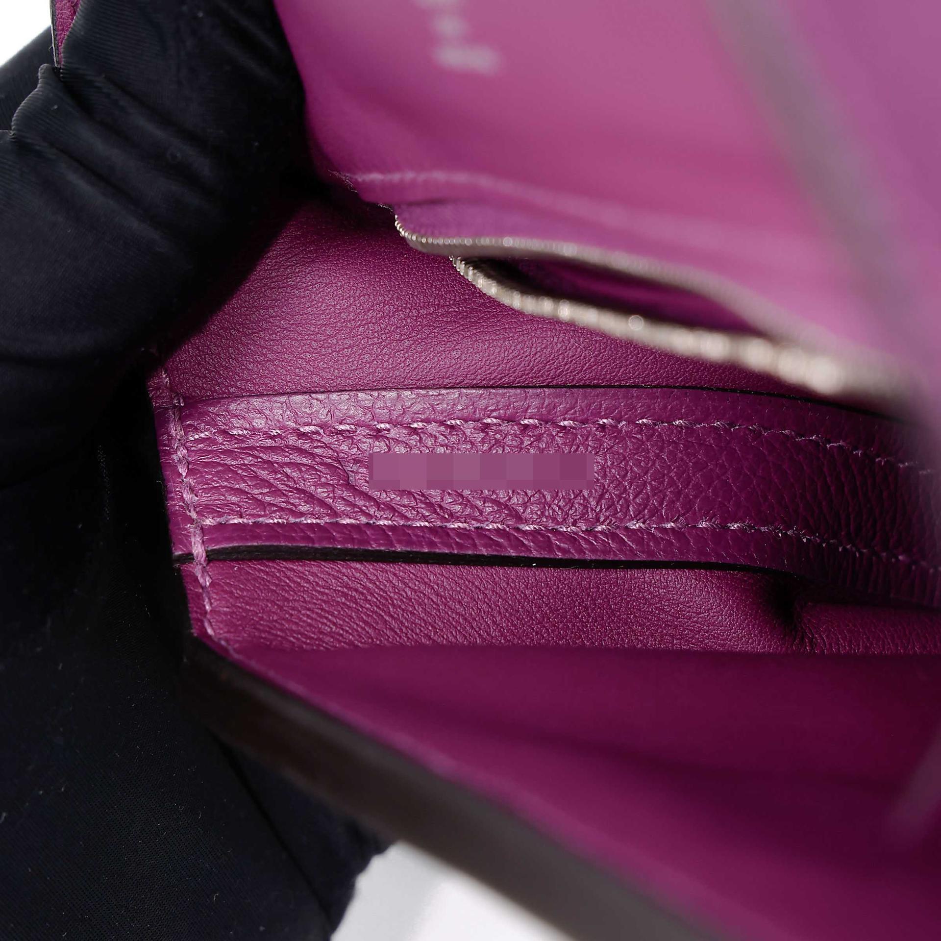 Unused ( Rank NS ) HERMÈS 24/24 - 21 mini Anemone (P9) Evercolor Swift Palladium hardware Y (2020) - 19