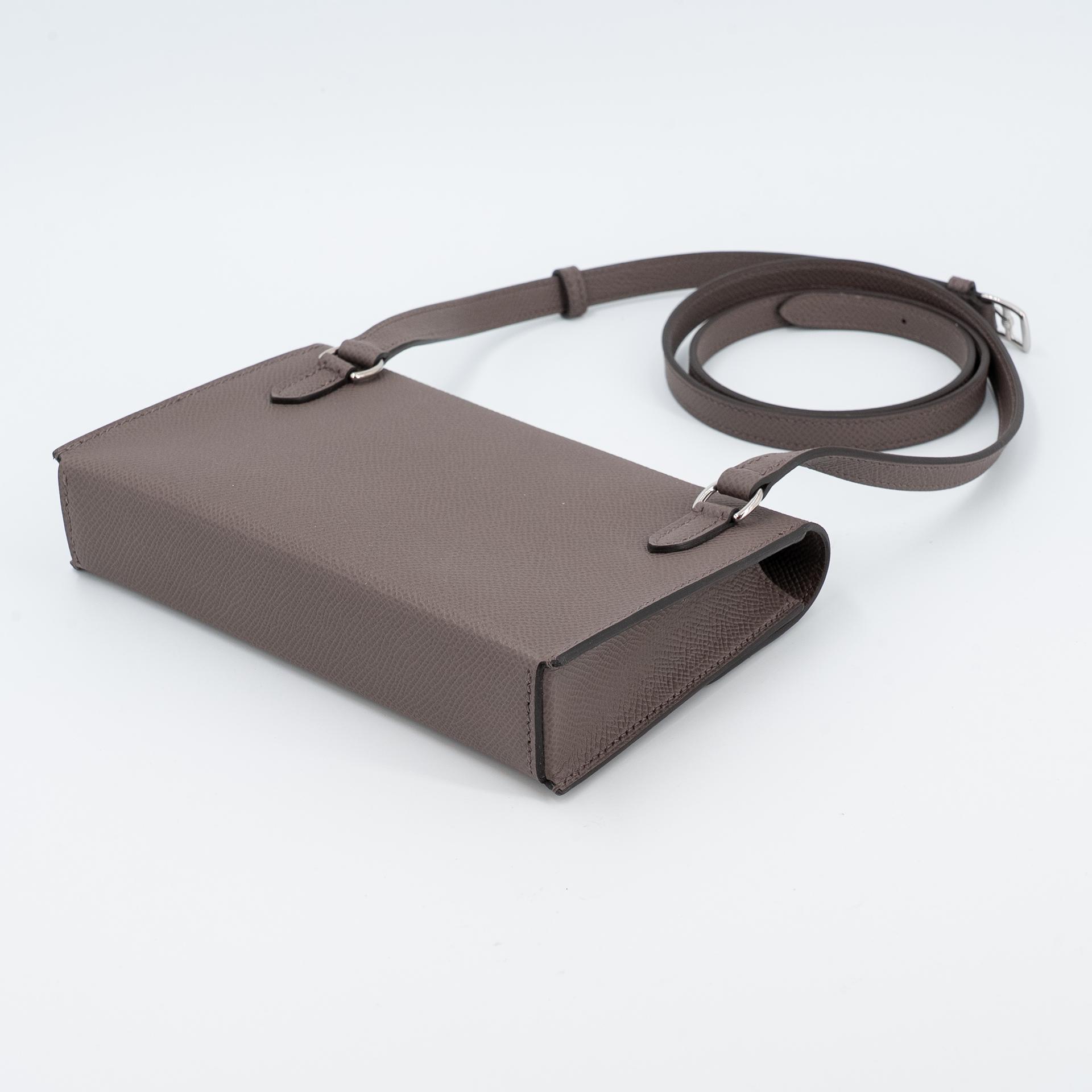 Brand New ( Rank N ) HERMÈS Hermesnap Wallet Etain (8F) Epsom Palladium hardware K (2025) - 13