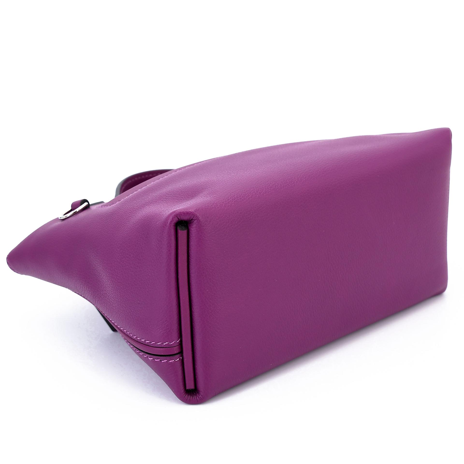 Unused ( Rank NS ) HERMÈS 24/24 - 21 mini Anemone (P9) Evercolor Swift Palladium hardware Y (2020) - 9