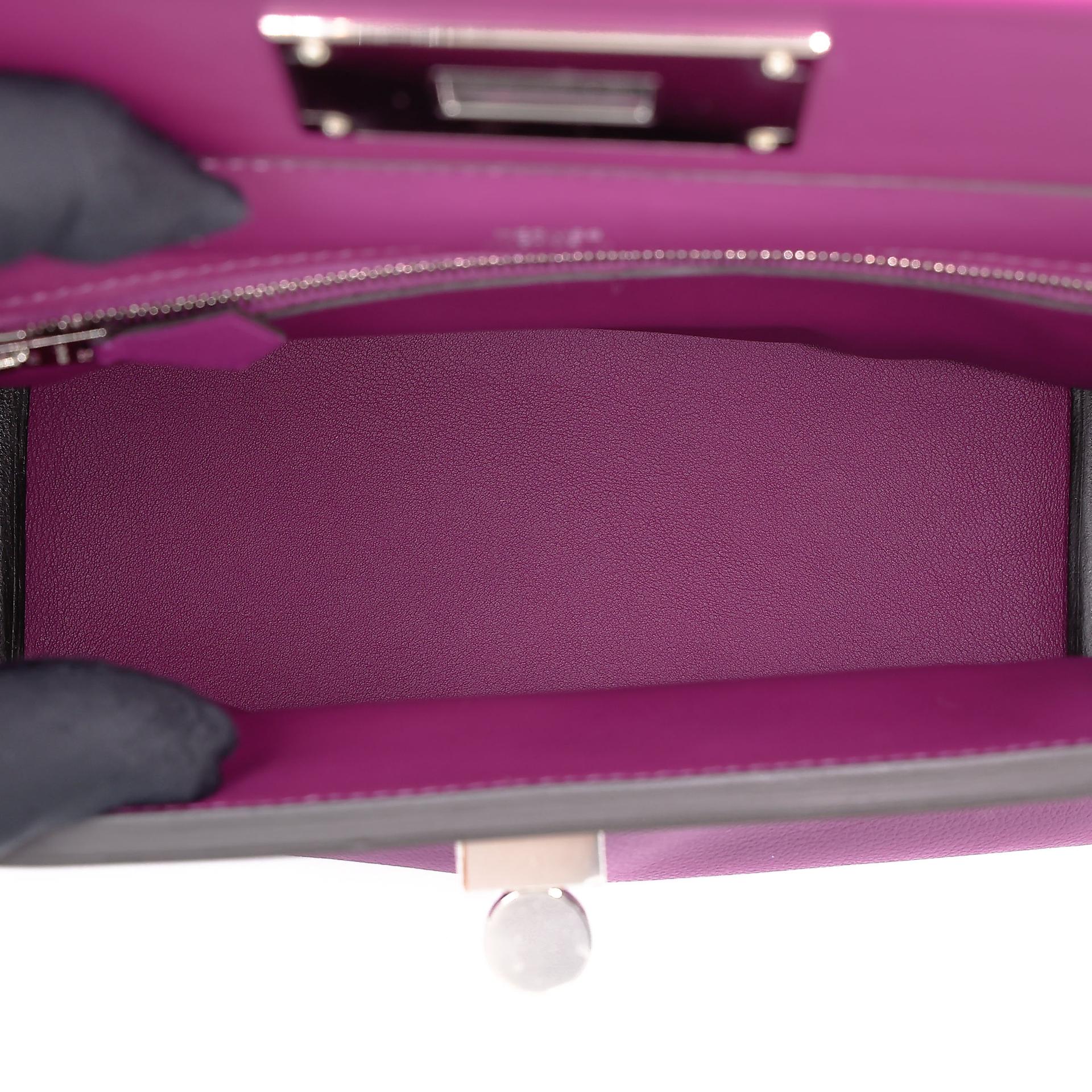 Unused ( Rank NS ) HERMÈS 24/24 - 21 mini Anemone (P9) Evercolor Swift Palladium hardware Y (2020) - 22
