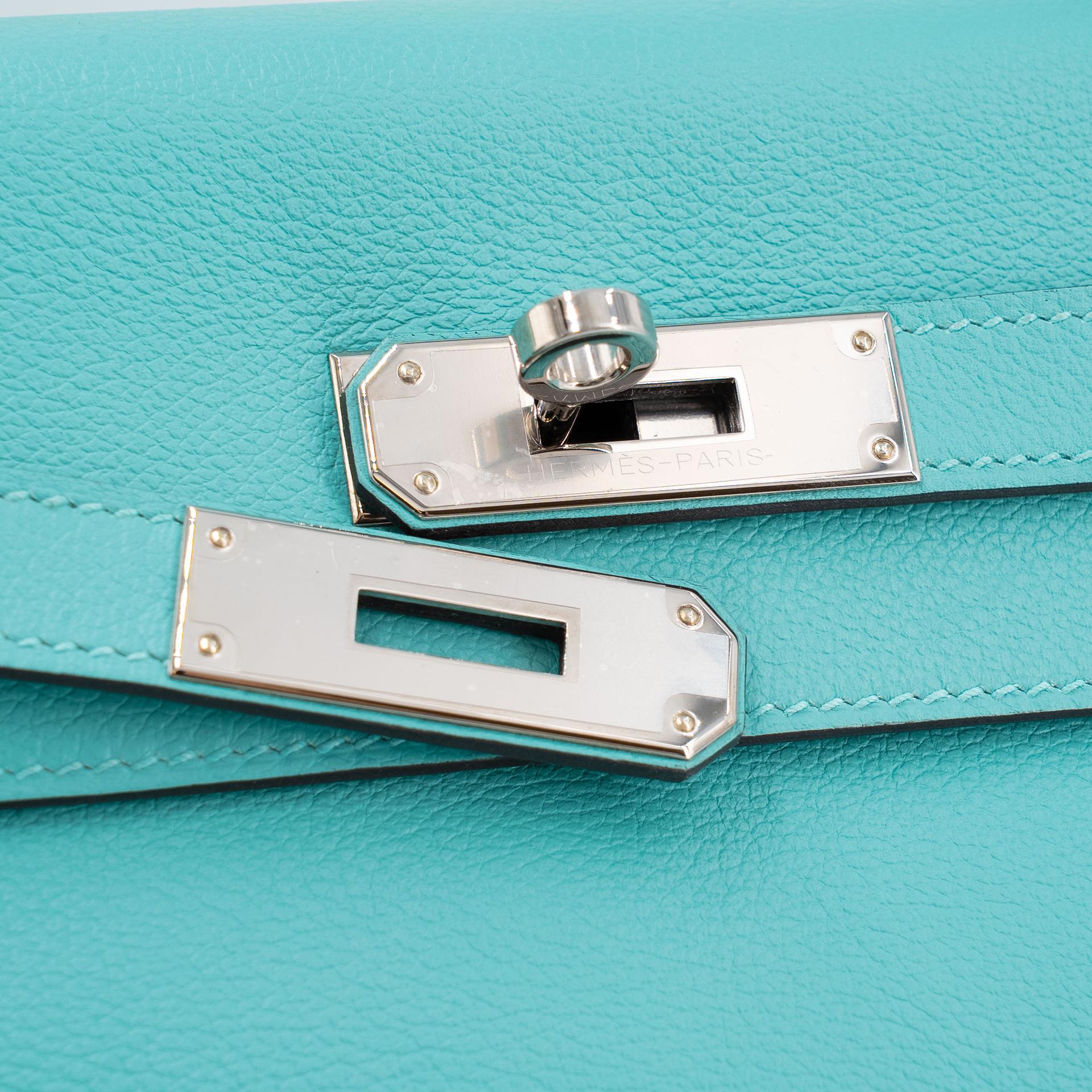 ランク SA HERMÈS エルメス ケリー28 ブルーアトール (3P) コルヴェール (1P) エバーカラー シルバー金具 Y刻印 (2020) - 11