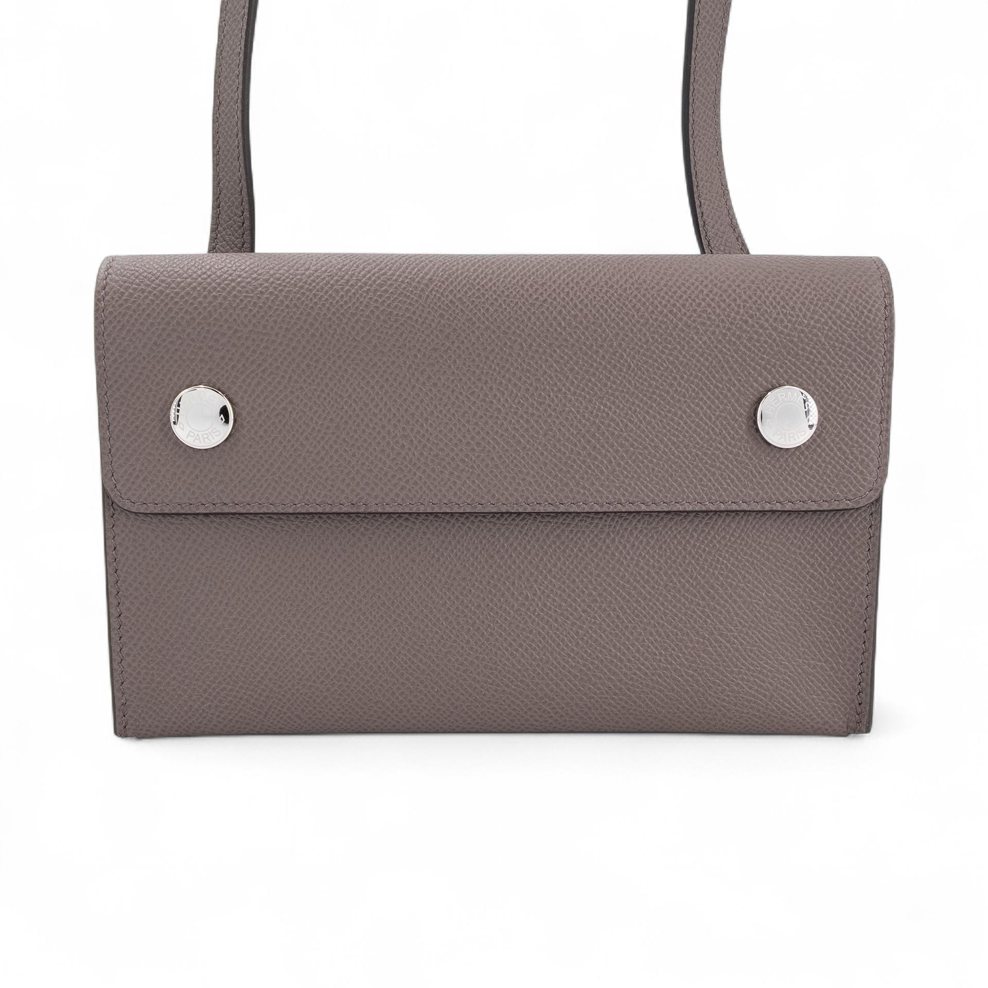 Brand New ( Rank N ) HERMÈS Hermesnap Wallet Etain (8F) Epsom Palladium hardware K (2025) - 1