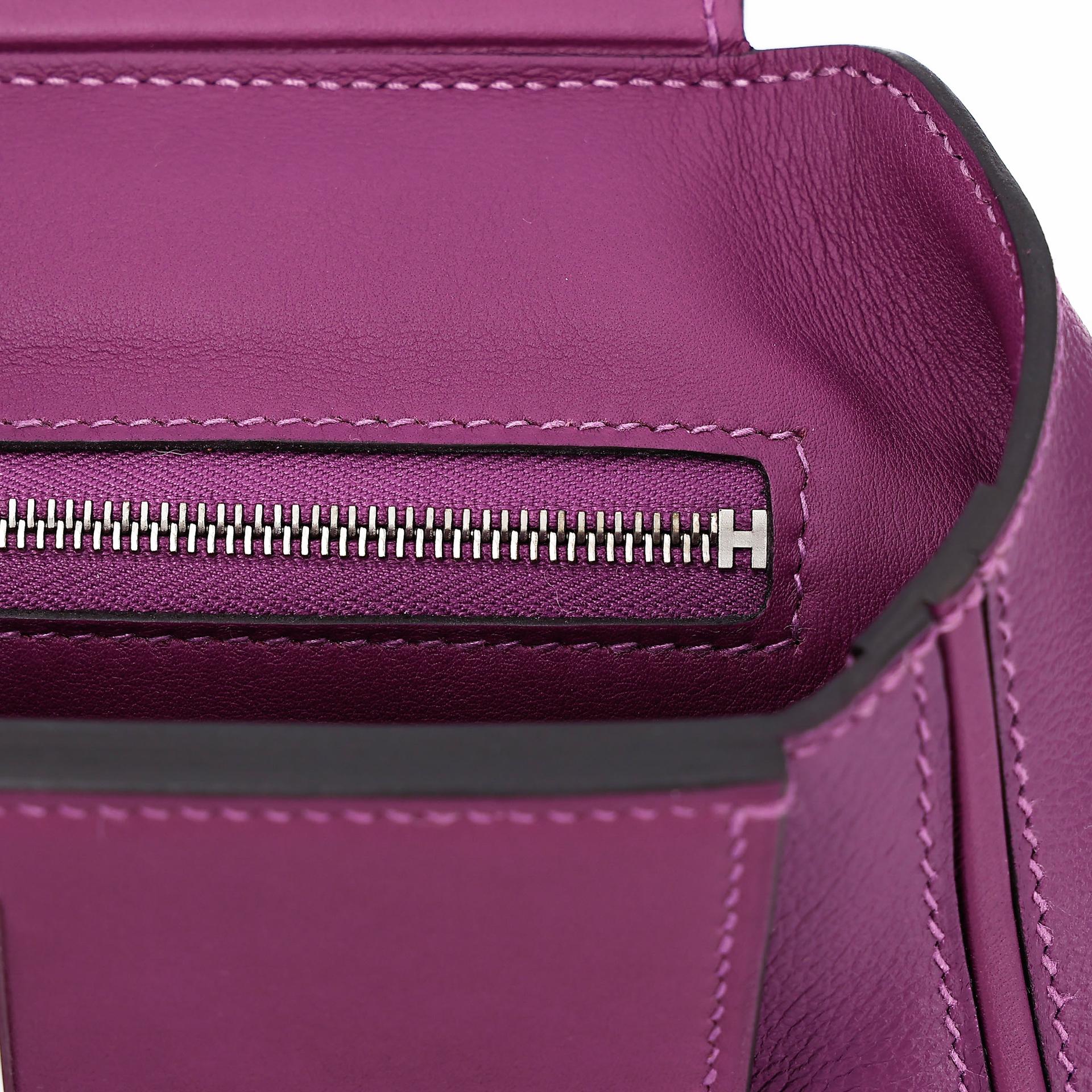 Unused ( Rank NS ) HERMÈS 24/24 - 21 mini Anemone (P9) Evercolor Swift Palladium hardware Y (2020) - 18