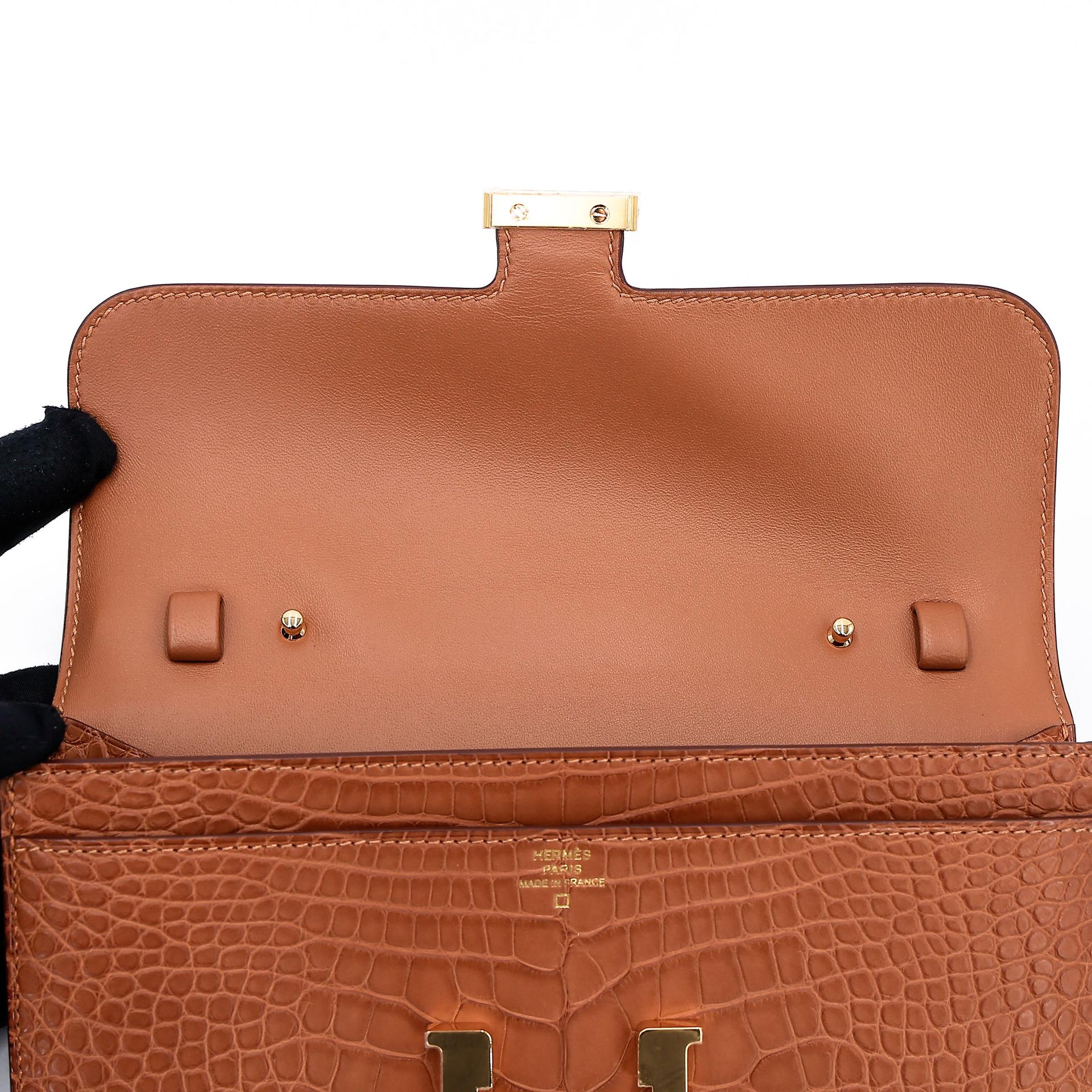 ランク N 新品 HERMÈS エルメス コンスタンストゥーゴー ゴールド (37) クロコダイル アリゲーター マット ゴールド金具 W刻印 (2024) - 10