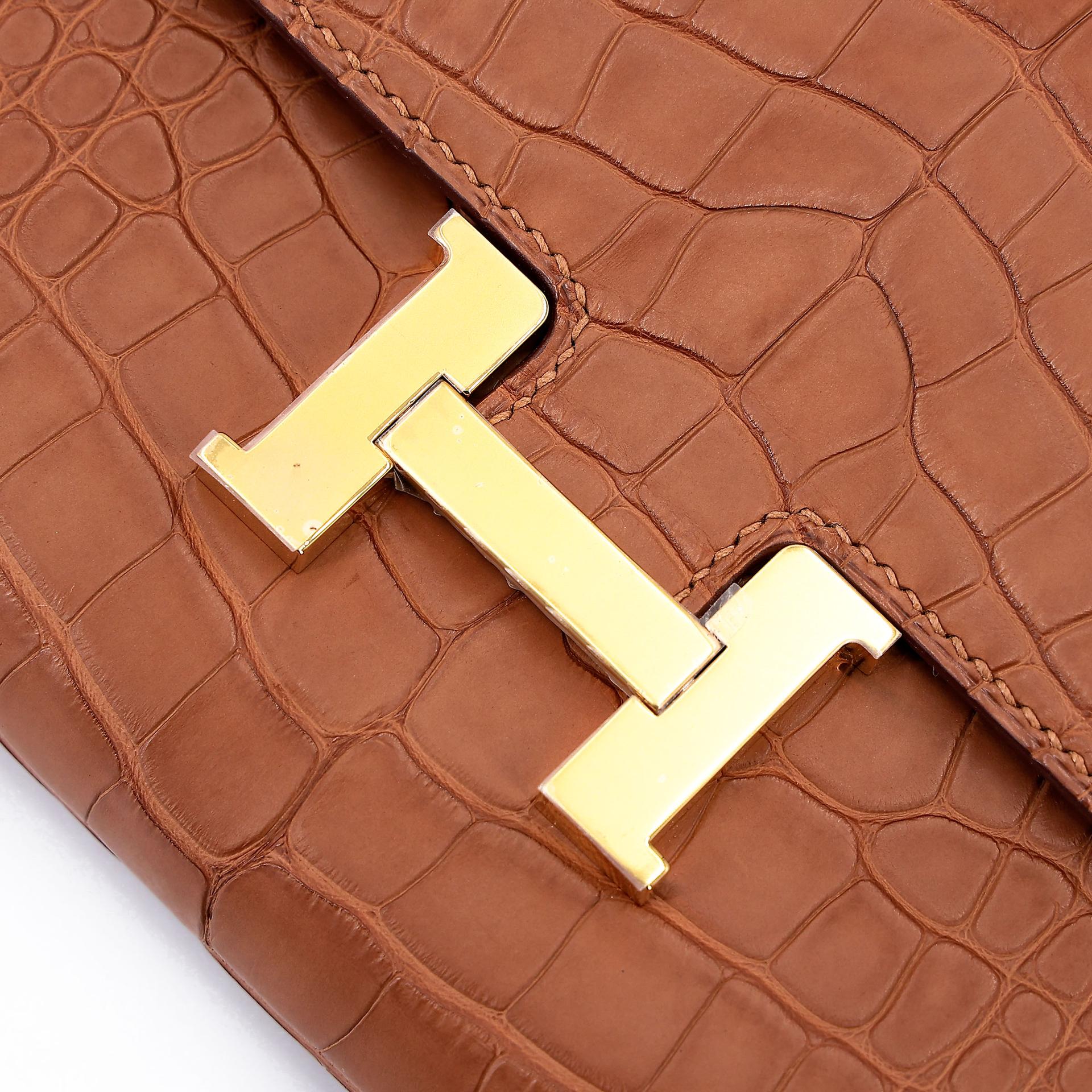 ランク N 新品 HERMÈS エルメス コンスタンストゥーゴー ゴールド (37) クロコダイル アリゲーター マット ゴールド金具 W刻印 (2024) - 8