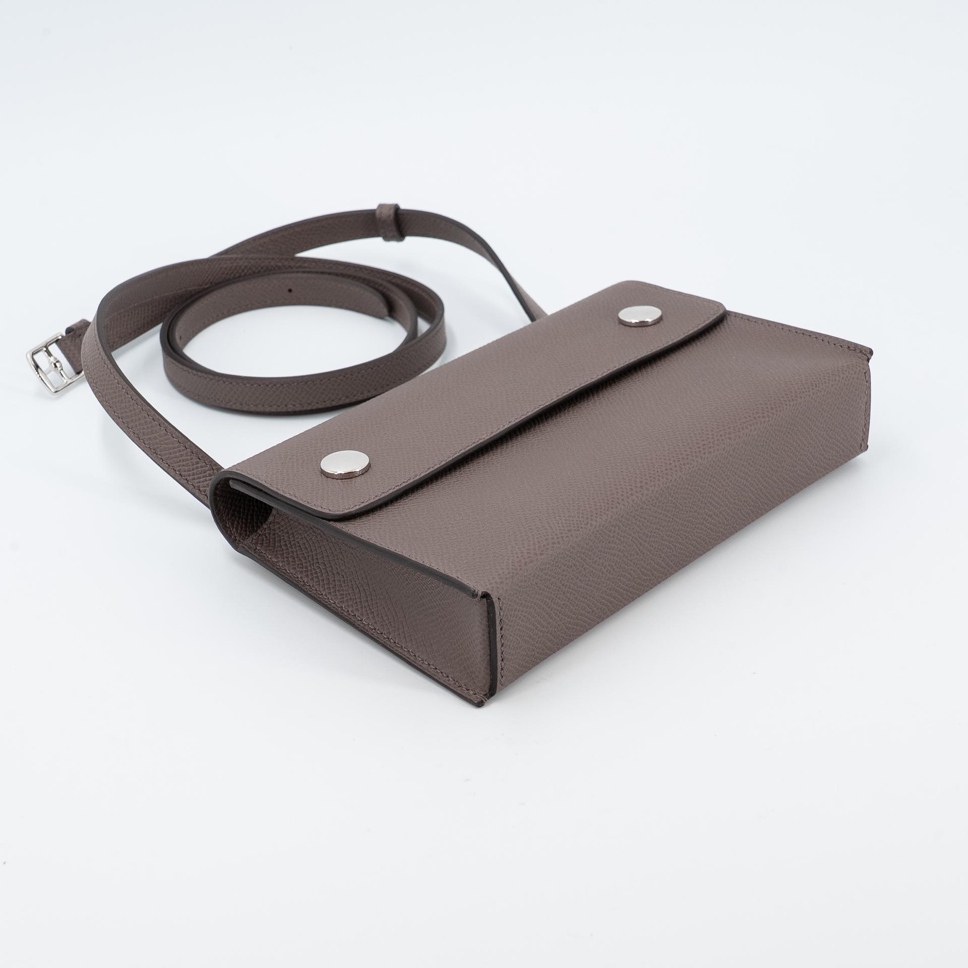 Brand New ( Rank N ) HERMÈS Hermesnap Wallet Etain (8F) Epsom Palladium hardware K (2025) - 11