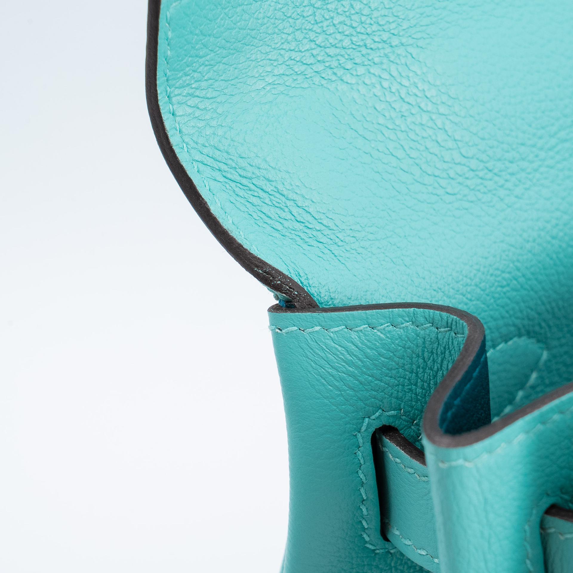 ランク SA HERMÈS エルメス ケリー28 ブルーアトール (3P) コルヴェール (1P) エバーカラー シルバー金具 Y刻印 (2020) - 22