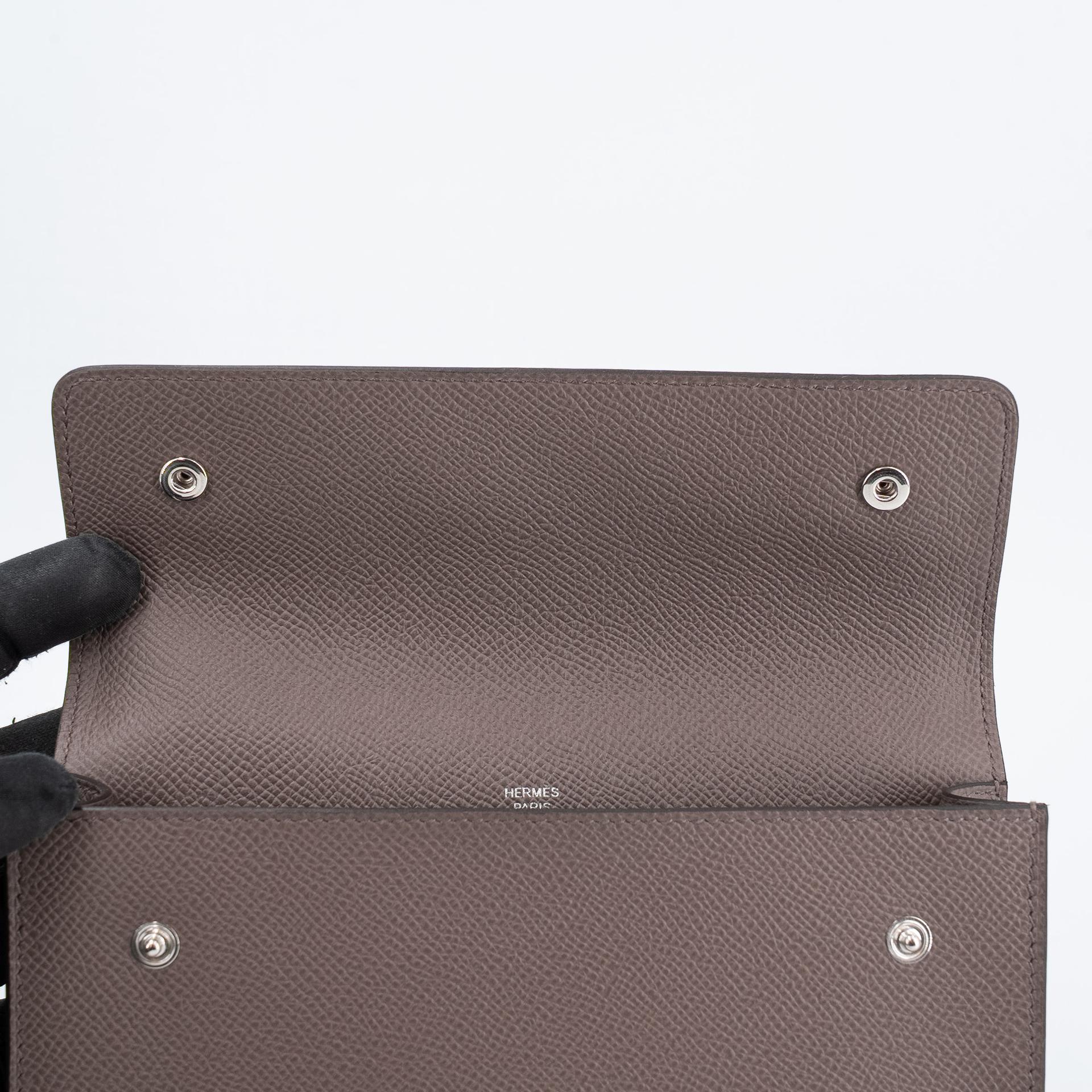 Brand New ( Rank N ) HERMÈS Hermesnap Wallet Etain (8F) Epsom Palladium hardware K (2025) - 17
