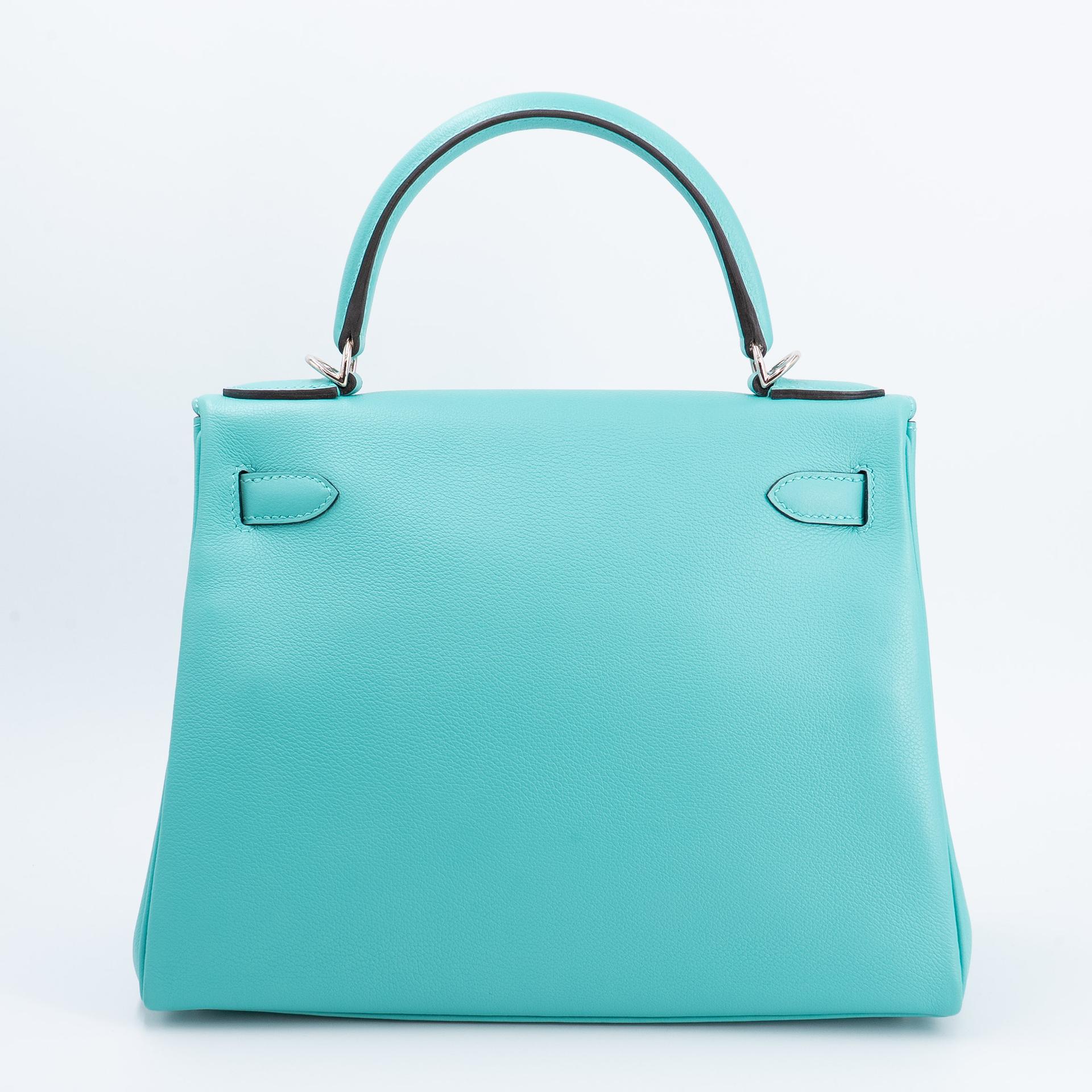 ランク SA HERMÈS エルメス ケリー28 ブルーアトール (3P) コルヴェール (1P) エバーカラー シルバー金具 Y刻印 (2020) - 2