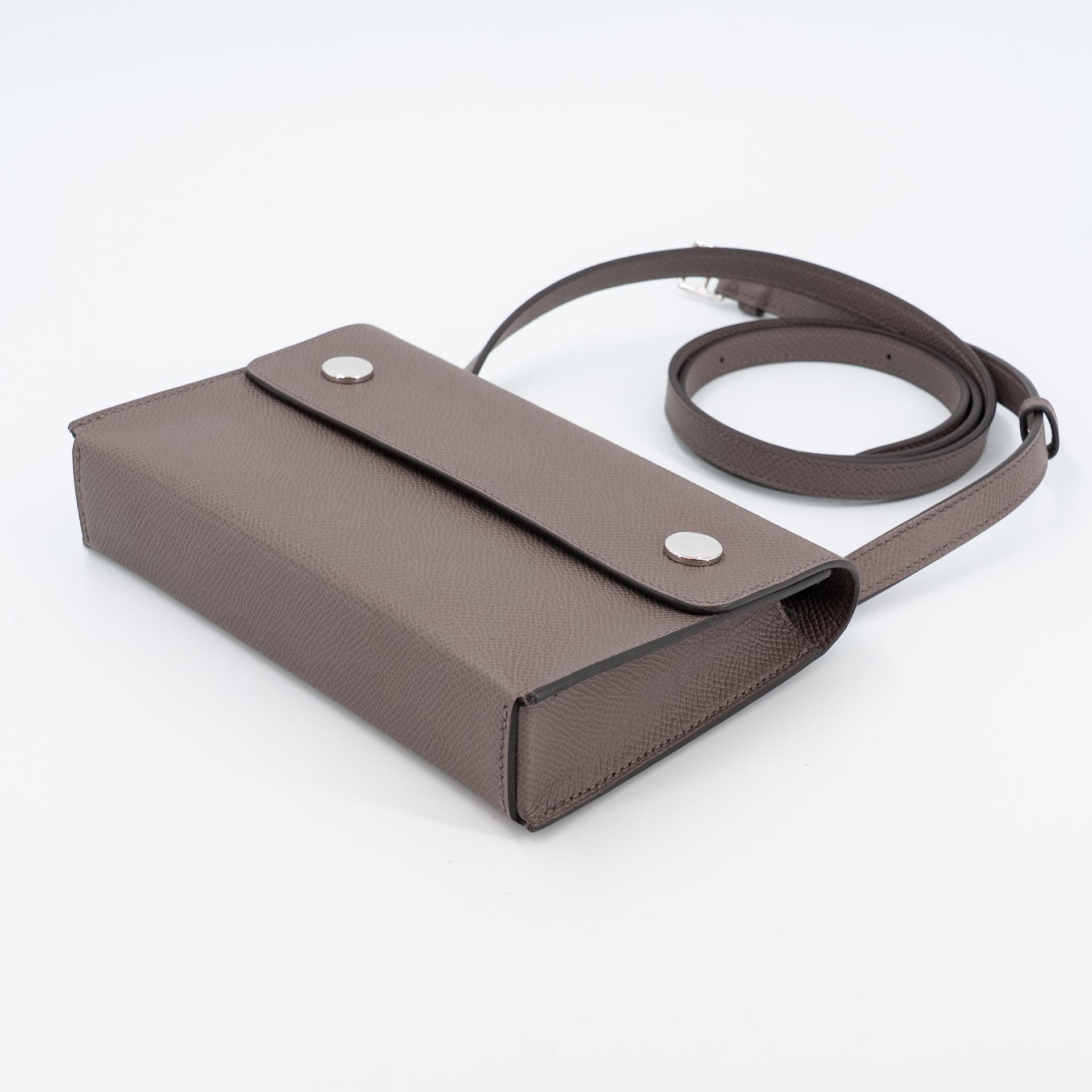 Brand New ( Rank N ) HERMÈS Hermesnap Wallet Etain (8F) Epsom Palladium hardware K (2025) - 10