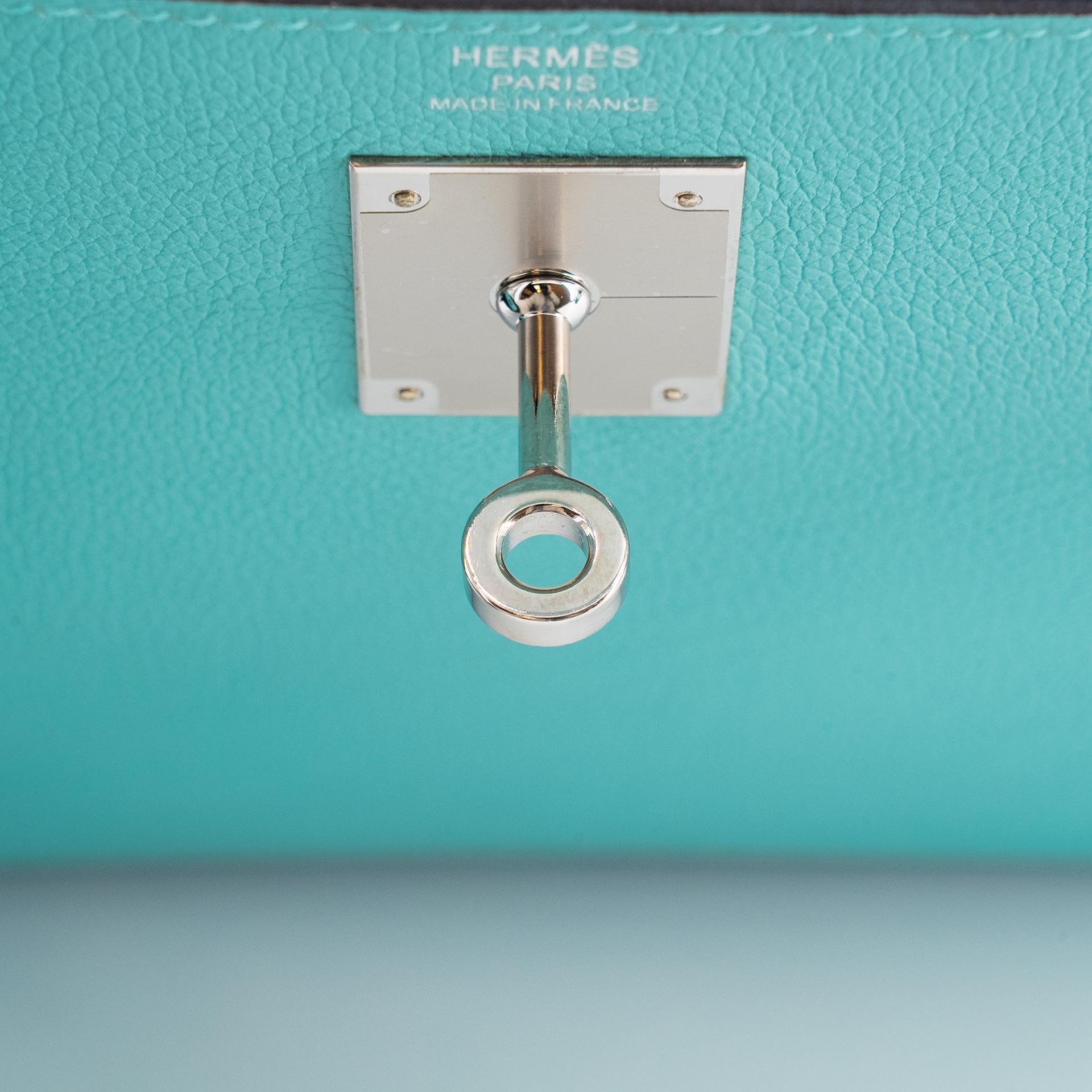 ランク SA HERMÈS エルメス ケリー28 ブルーアトール (3P) コルヴェール (1P) エバーカラー シルバー金具 Y刻印 (2020) - 13