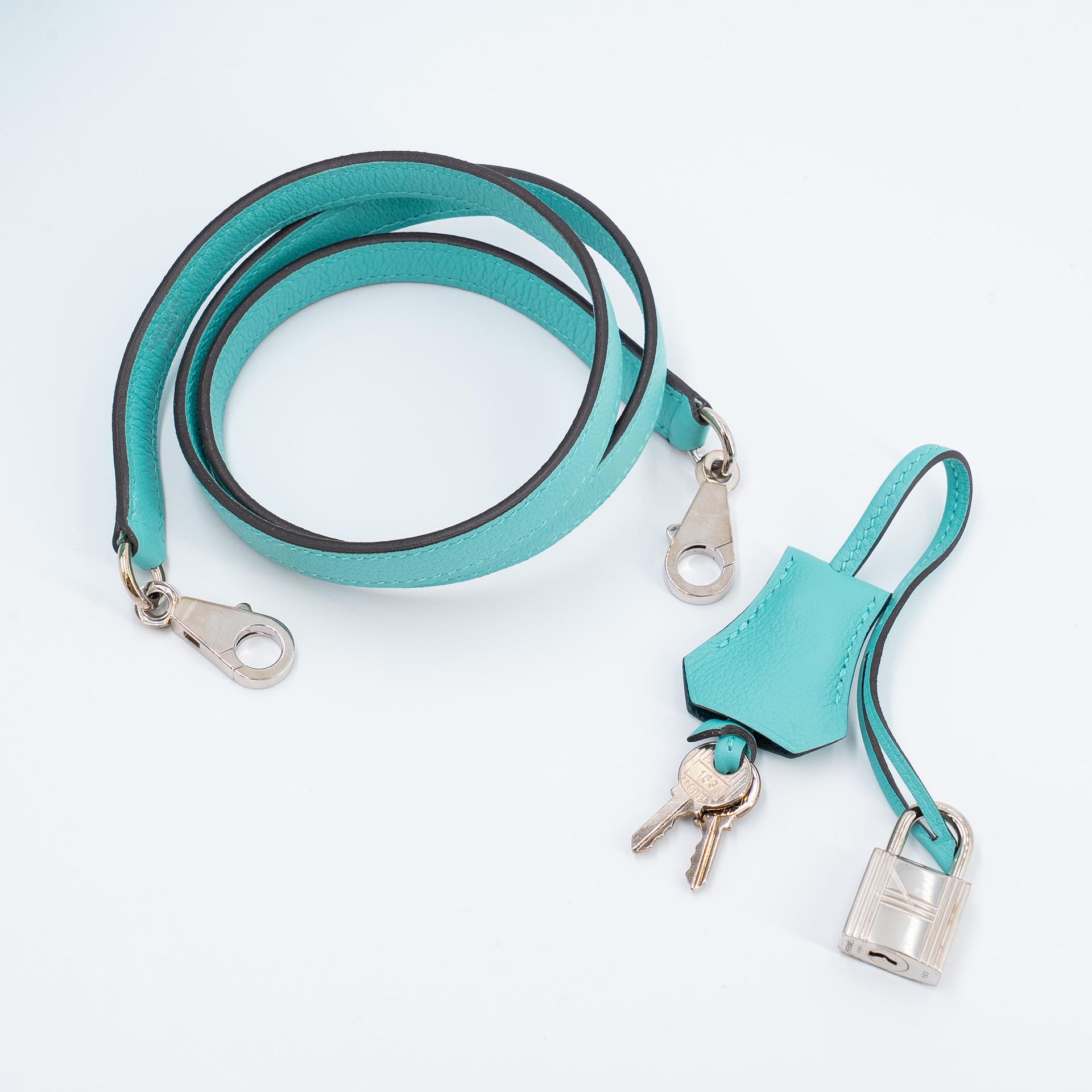 ランク SA HERMÈS エルメス ケリー28 ブルーアトール (3P) コルヴェール (1P) エバーカラー シルバー金具 Y刻印 (2020) - 19