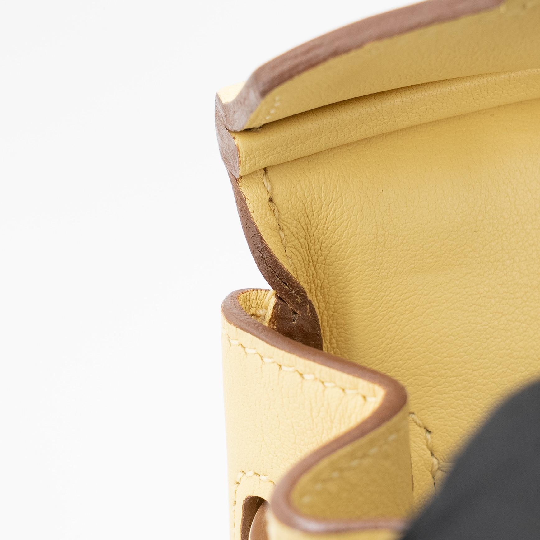 Excellent ( Rank SA ) HERMÈS Birkin 25 Jaune Poussin (1Z) Swift Palladium hardware R (2014) - 16