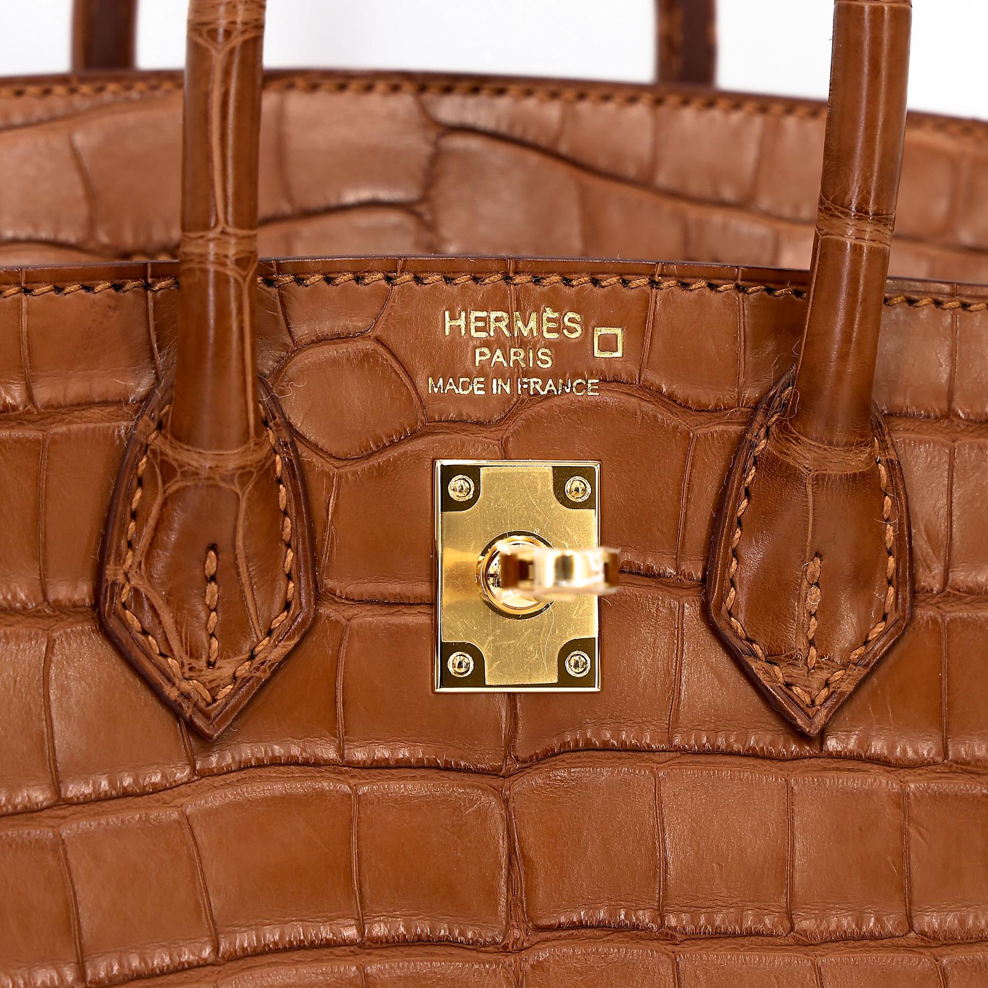 Brand New ( Rank N ) HERMÈS Birkin 20 Sellier Gold (37) Matte Alligator Gold hardware W (2024) - 12