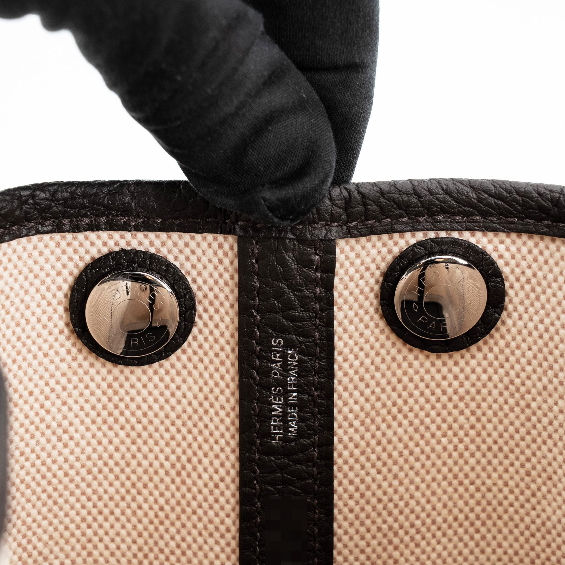 ランク N 新品 HERMÈS エルメス ネオガーデンパーティ バイブラウン（T3） ネゴンダ トワルアッシュ シルバー金具 K刻印 (2025) - 12