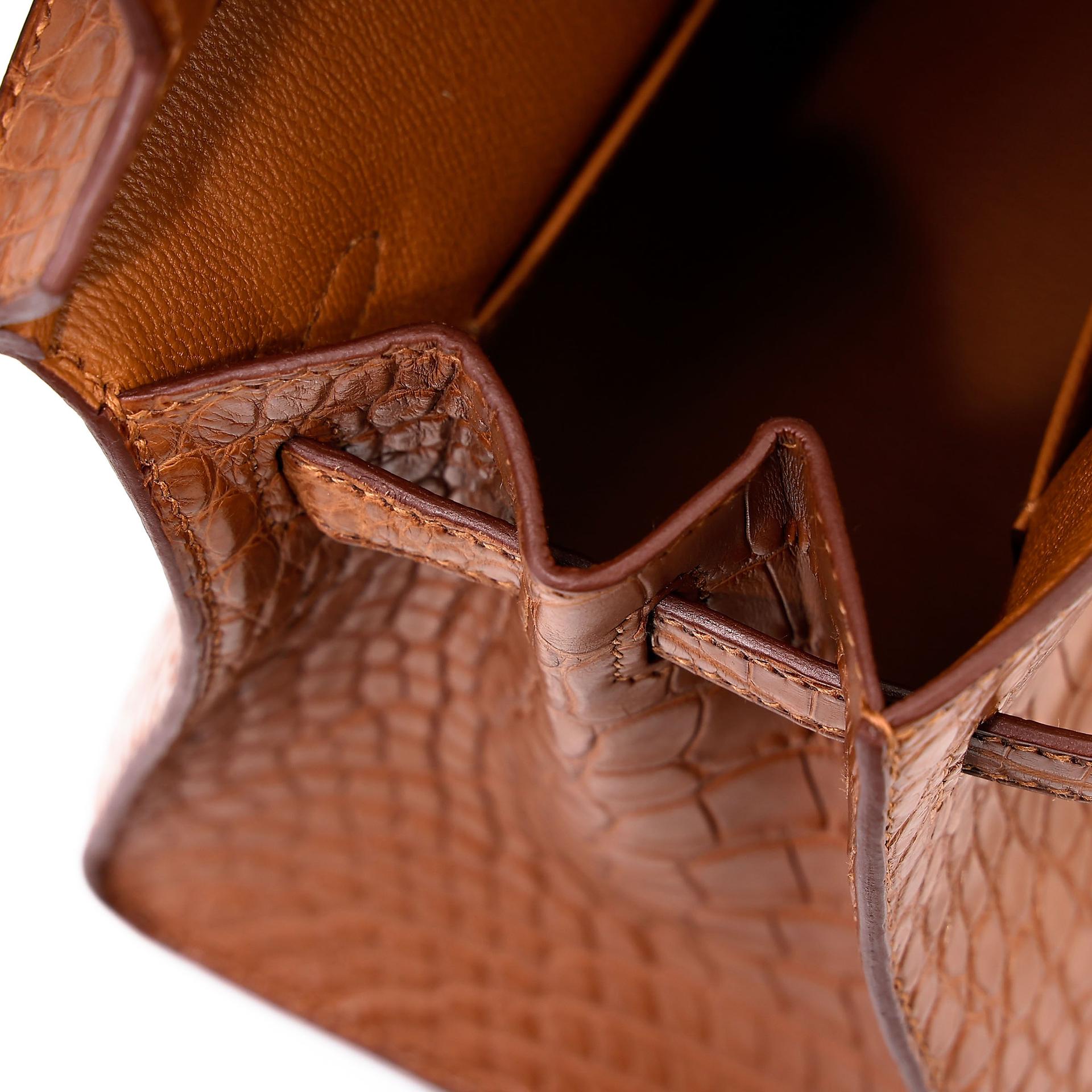 Brand New ( Rank N ) HERMÈS Birkin 20 Sellier Gold (37) Matte Alligator Gold hardware W (2024) - 15